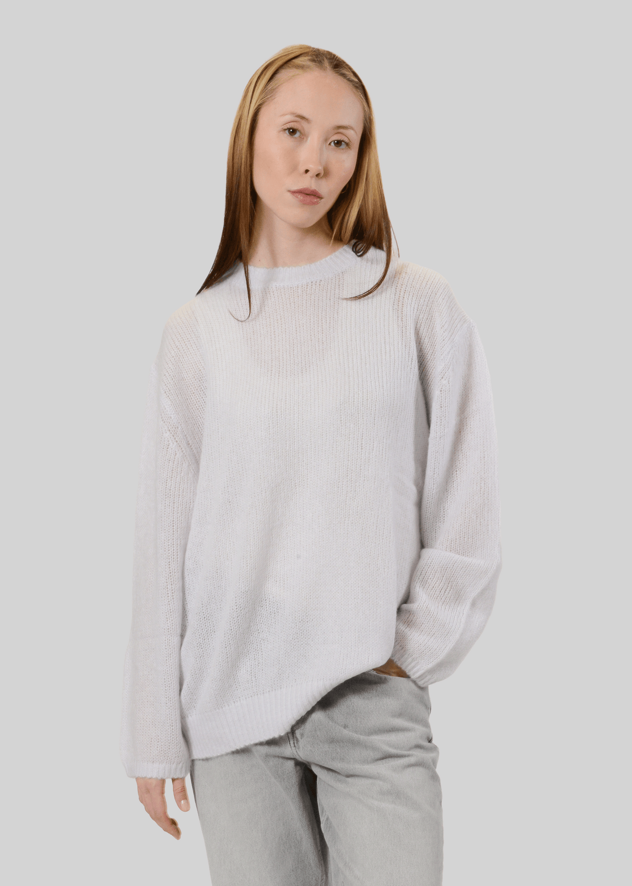 CASHMERE & SILK OVERSIZED CREW-NECK