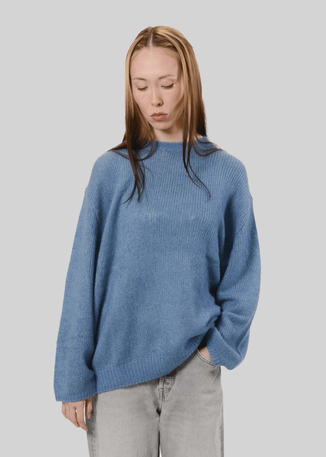 CASHMERE & SILK OVERSIZED CREW-NECK