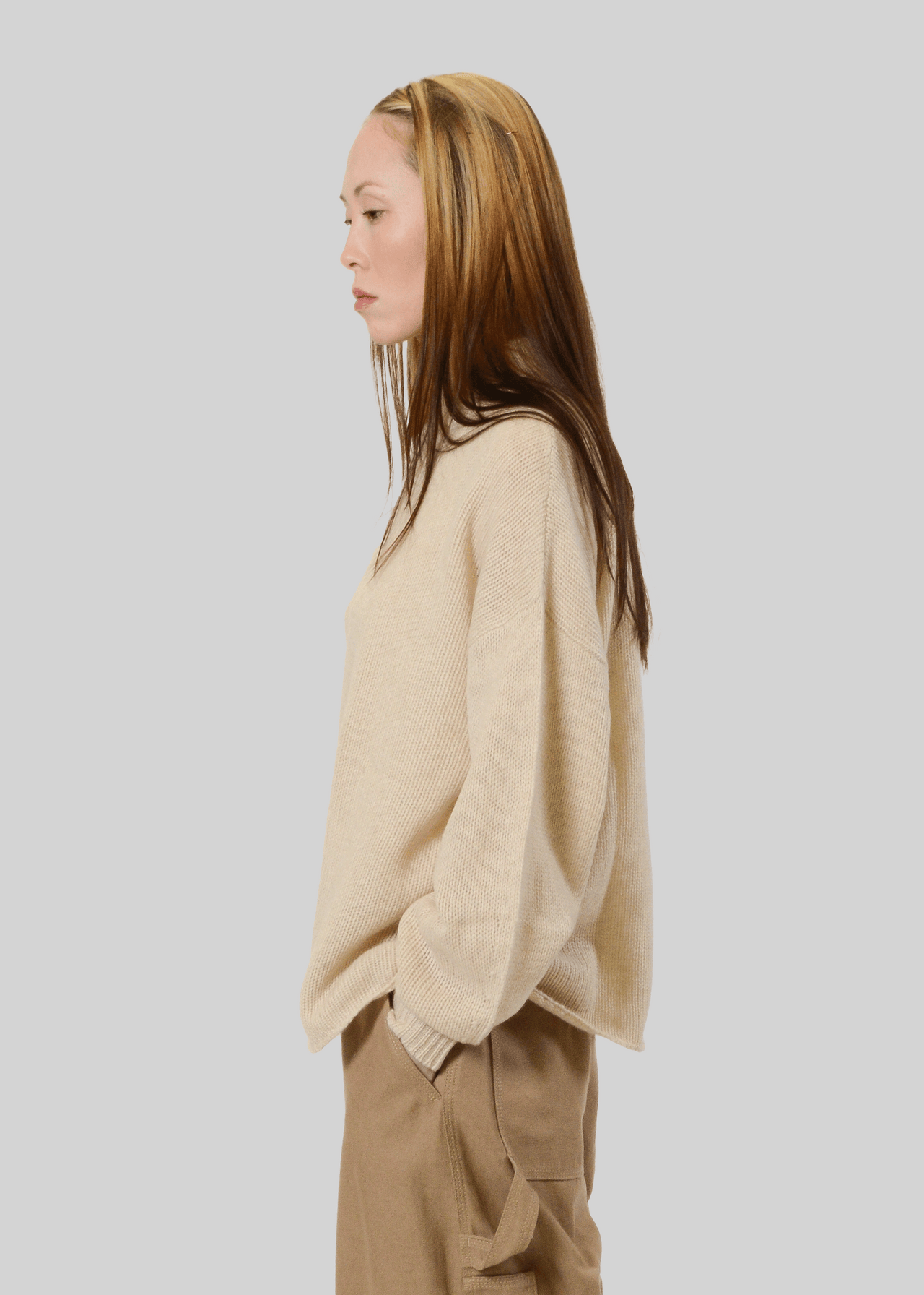 100% CASHMERE HIGH-NECK SWEATER