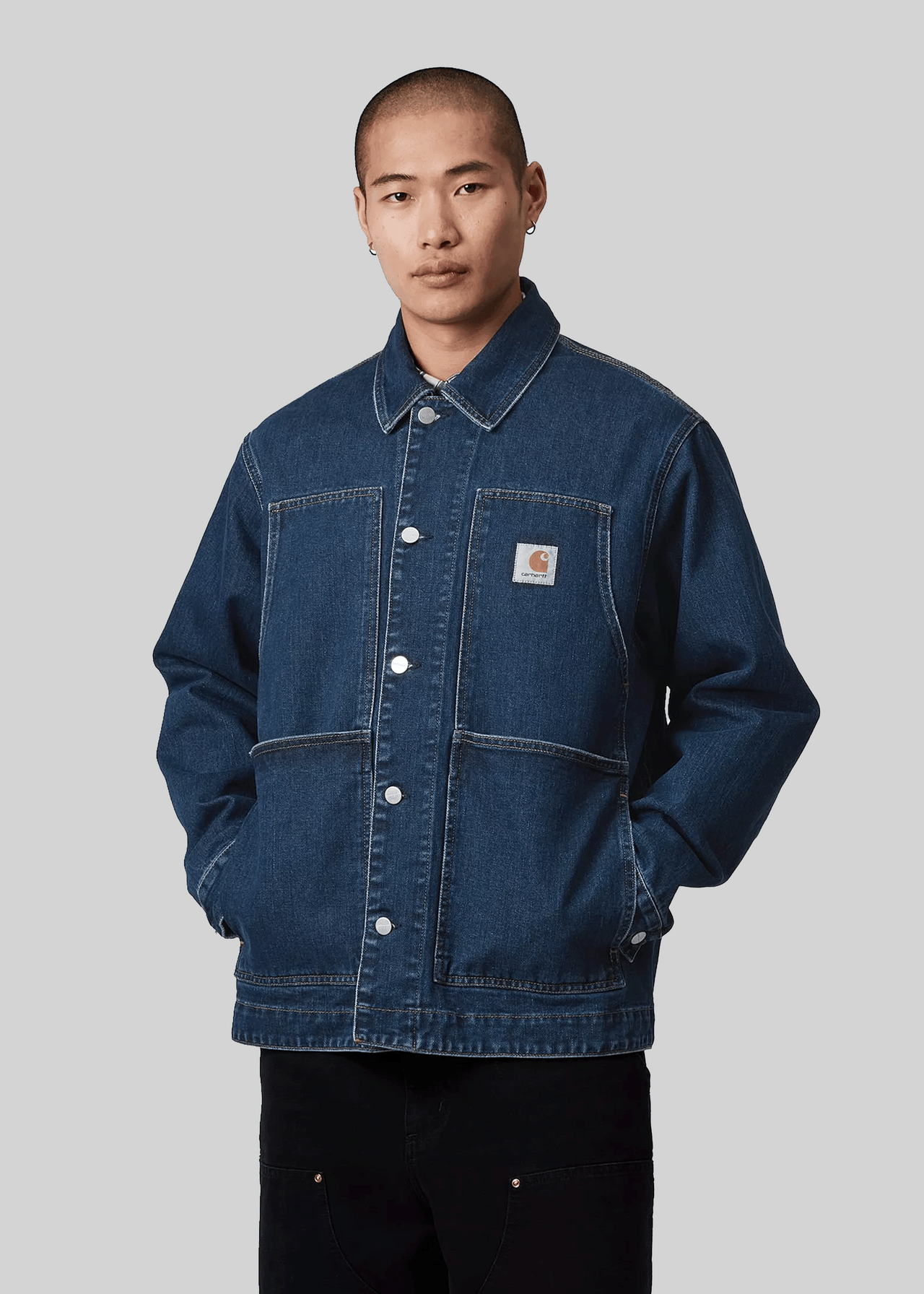 DOUBLE FRONT JACKET BLUE STONE WASHED