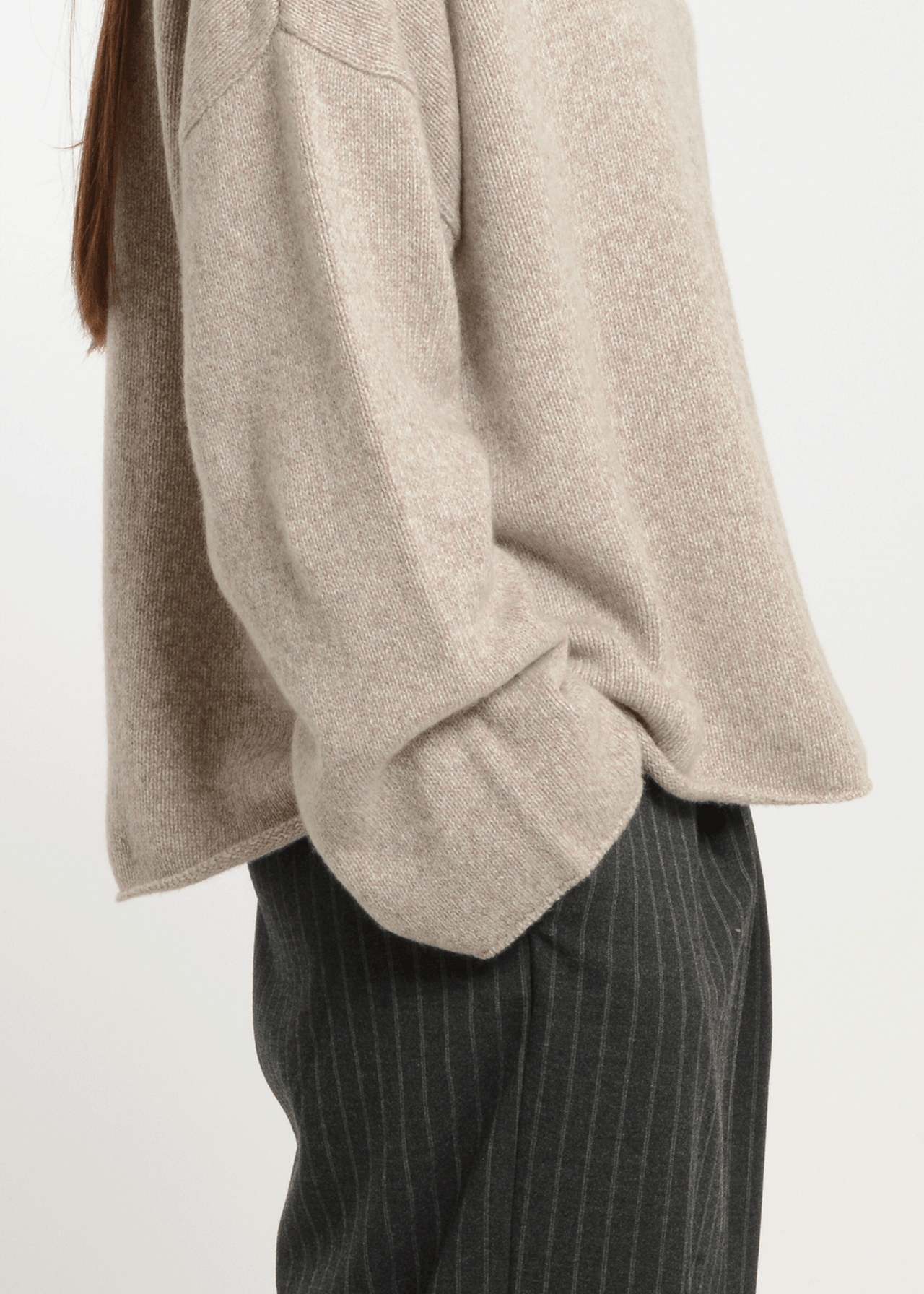 100% CASHMERE HEAVY MARL KNIT TURTLENECK