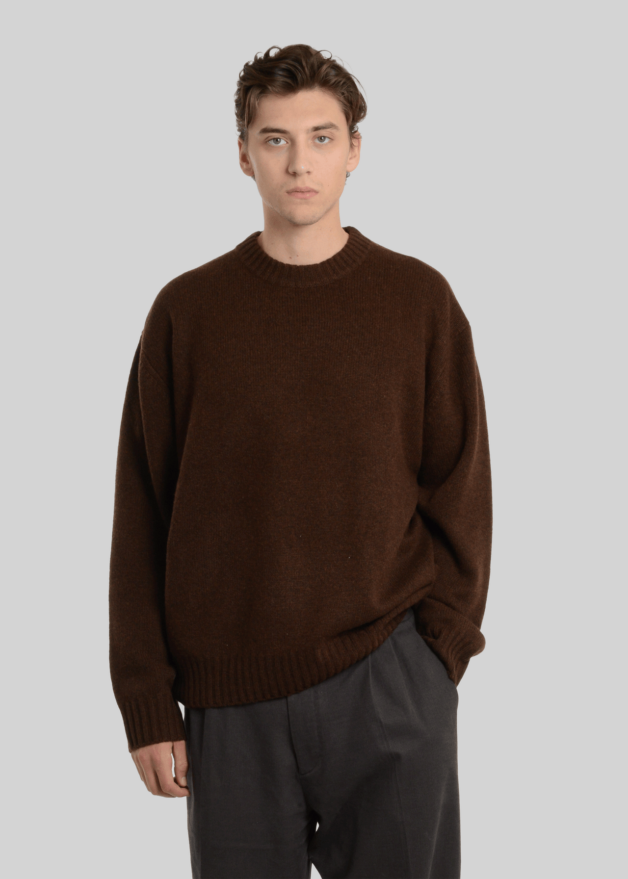 100% CASHMERE HEAVY-KNIT CREW-NECK