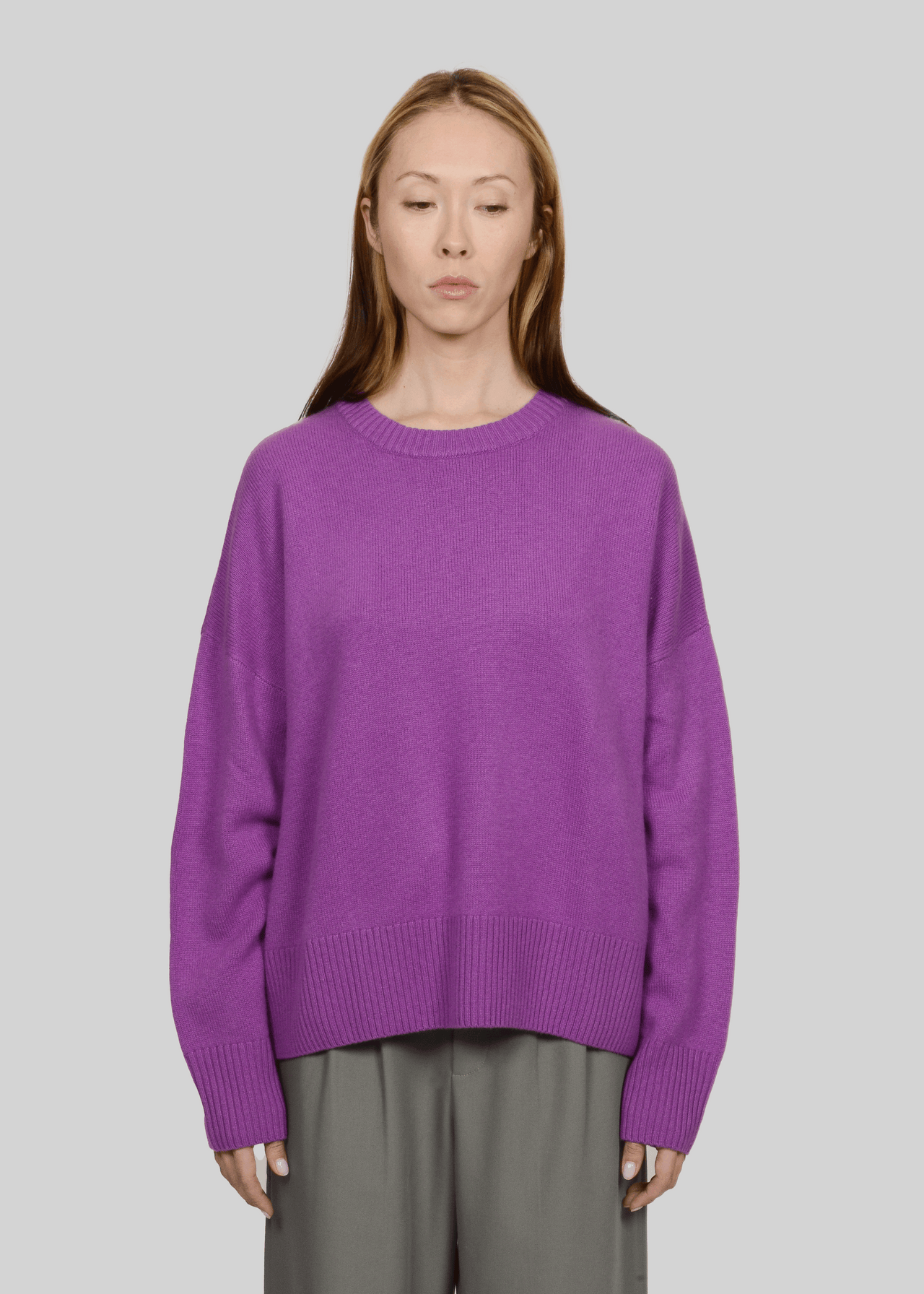 100% CASHMERE BOXY CREW-NECK