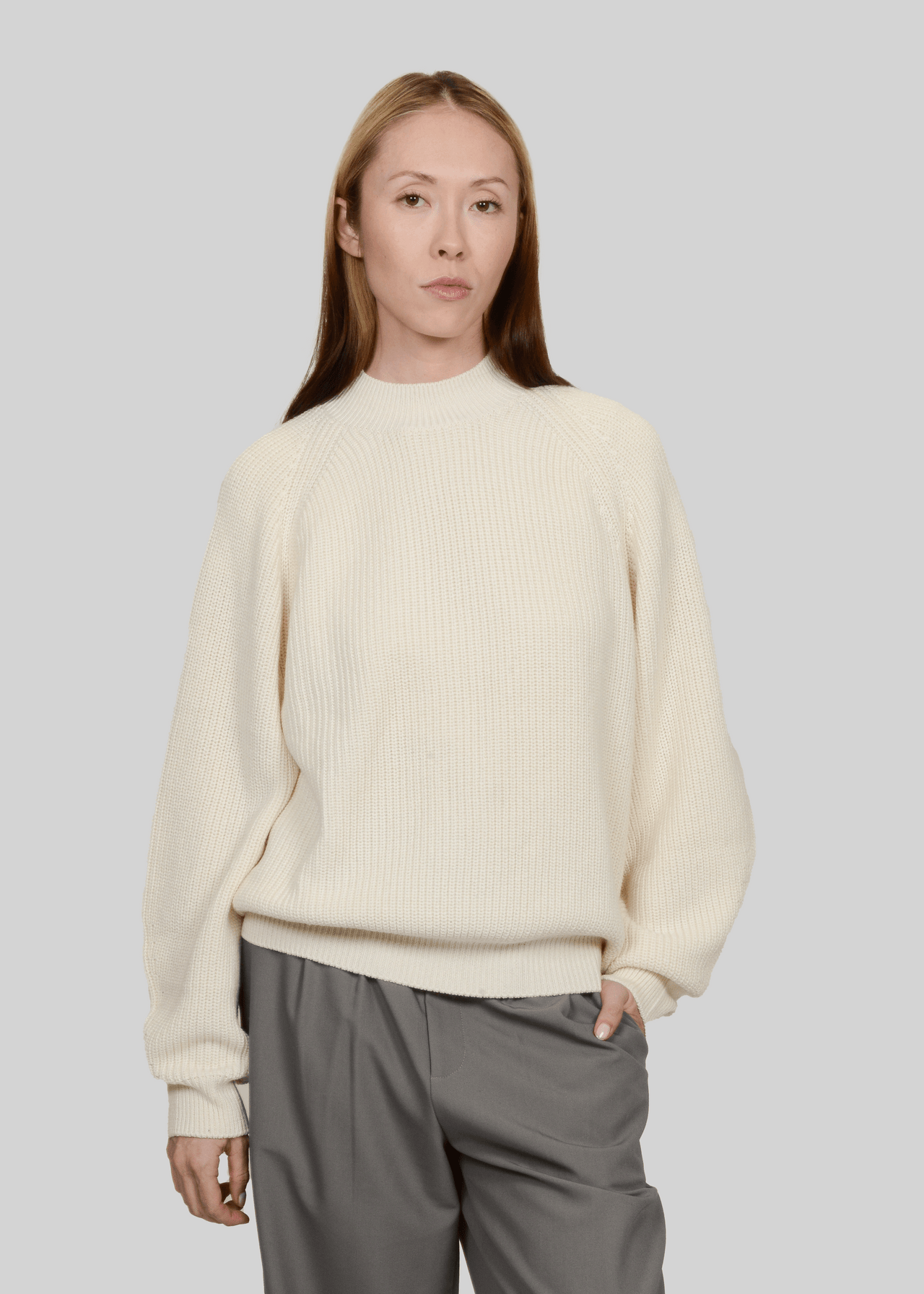 COTTON & CASHMERE HIGHNECK CREW-NECK