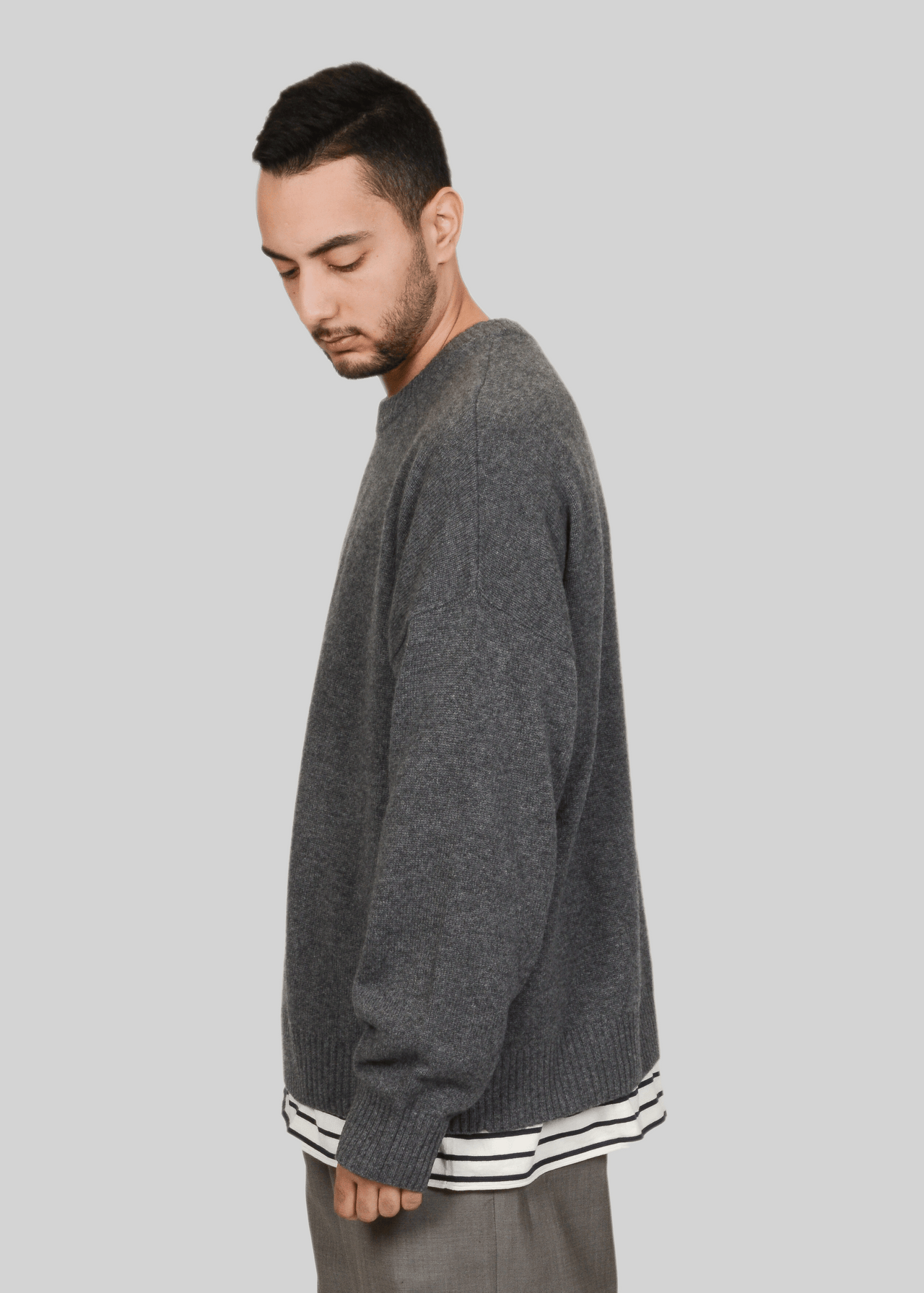 100% CASHMERE BOXY CREW-NECK