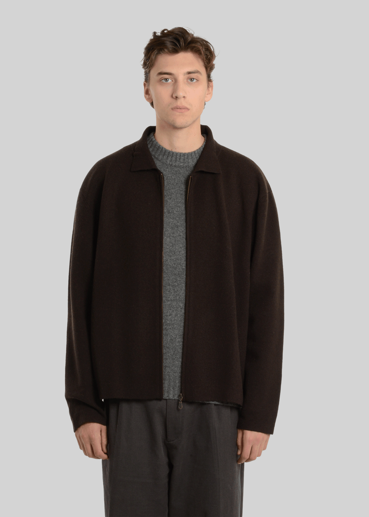 MERINO-WOOL / CASHMERE MILANO KNIT ZIP-JACKET