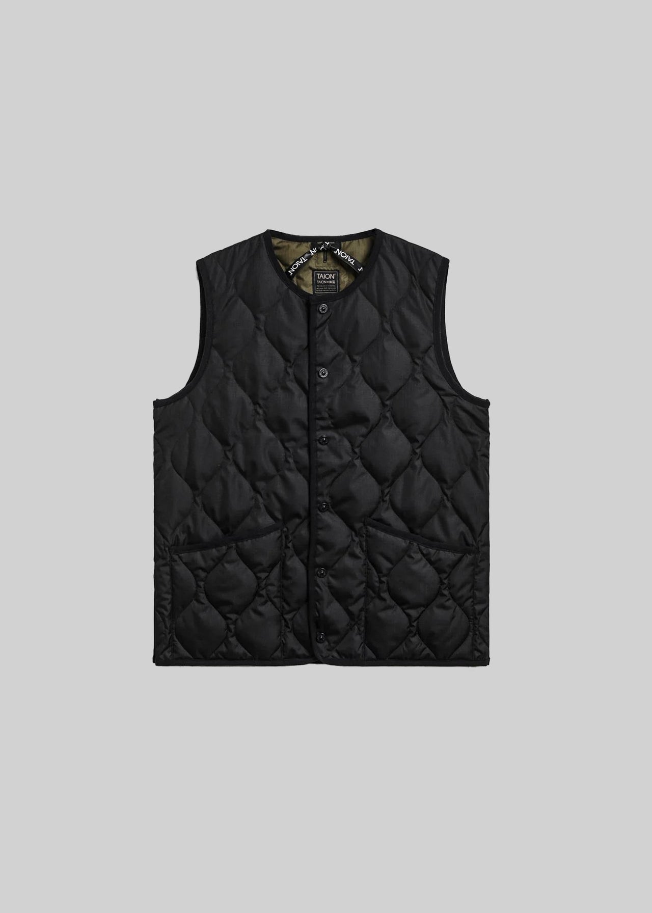 MILITARY CREW DOWN VEST BLACK