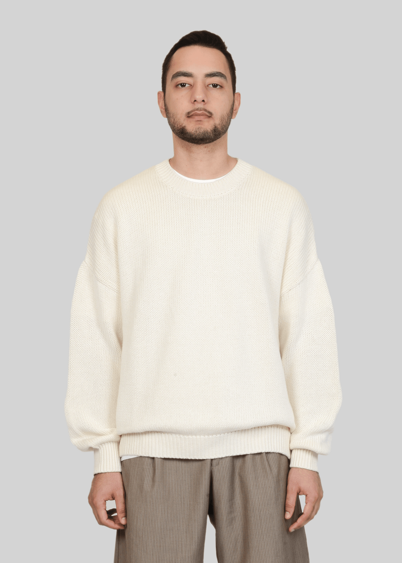 COTTON & CASHMERE OVERSIZED CREW-NECK