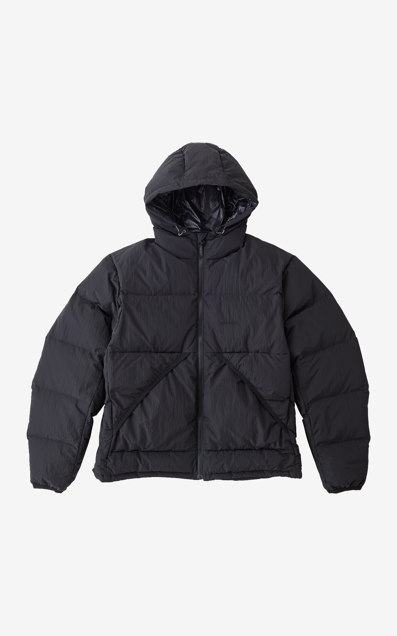 DOWN PUFFER HOODED JACKET BLACK