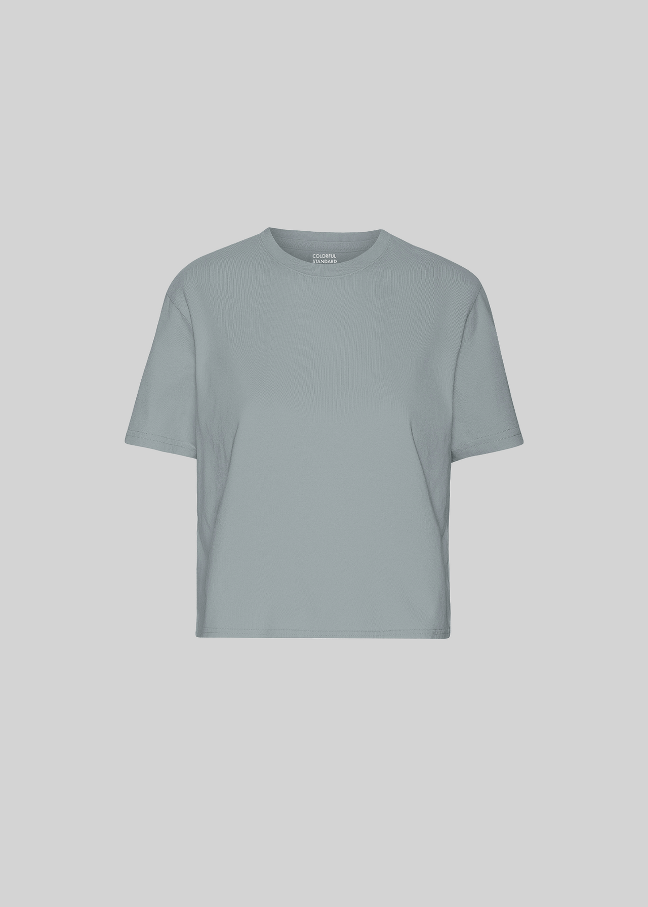 BOXY CROP TEE STEEL BLUE