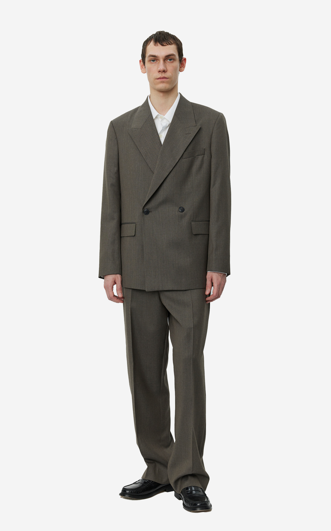DOUBLE BREASTED BLAZER TAUPE WOOL