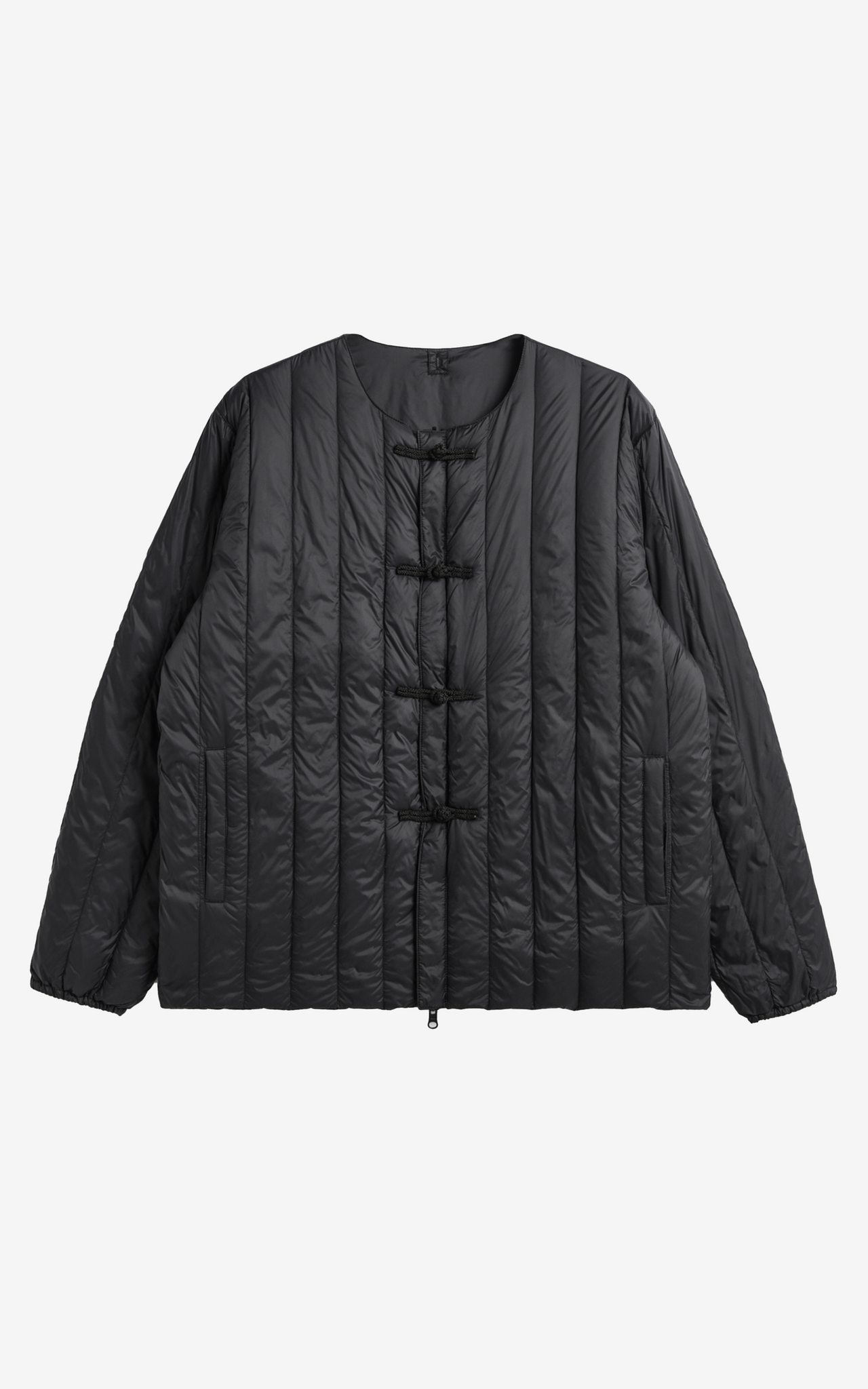 REVERSIBLE CHINA BUTTON INNER DOWN JACKET BLACK