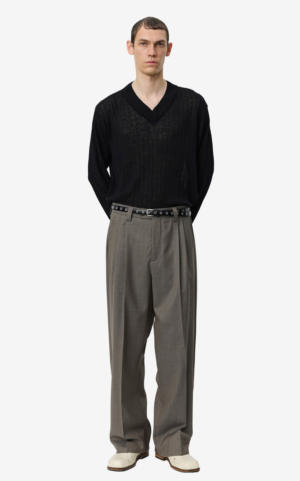 CLASSIC TROUSERS LIGHT TAUPE WOOL