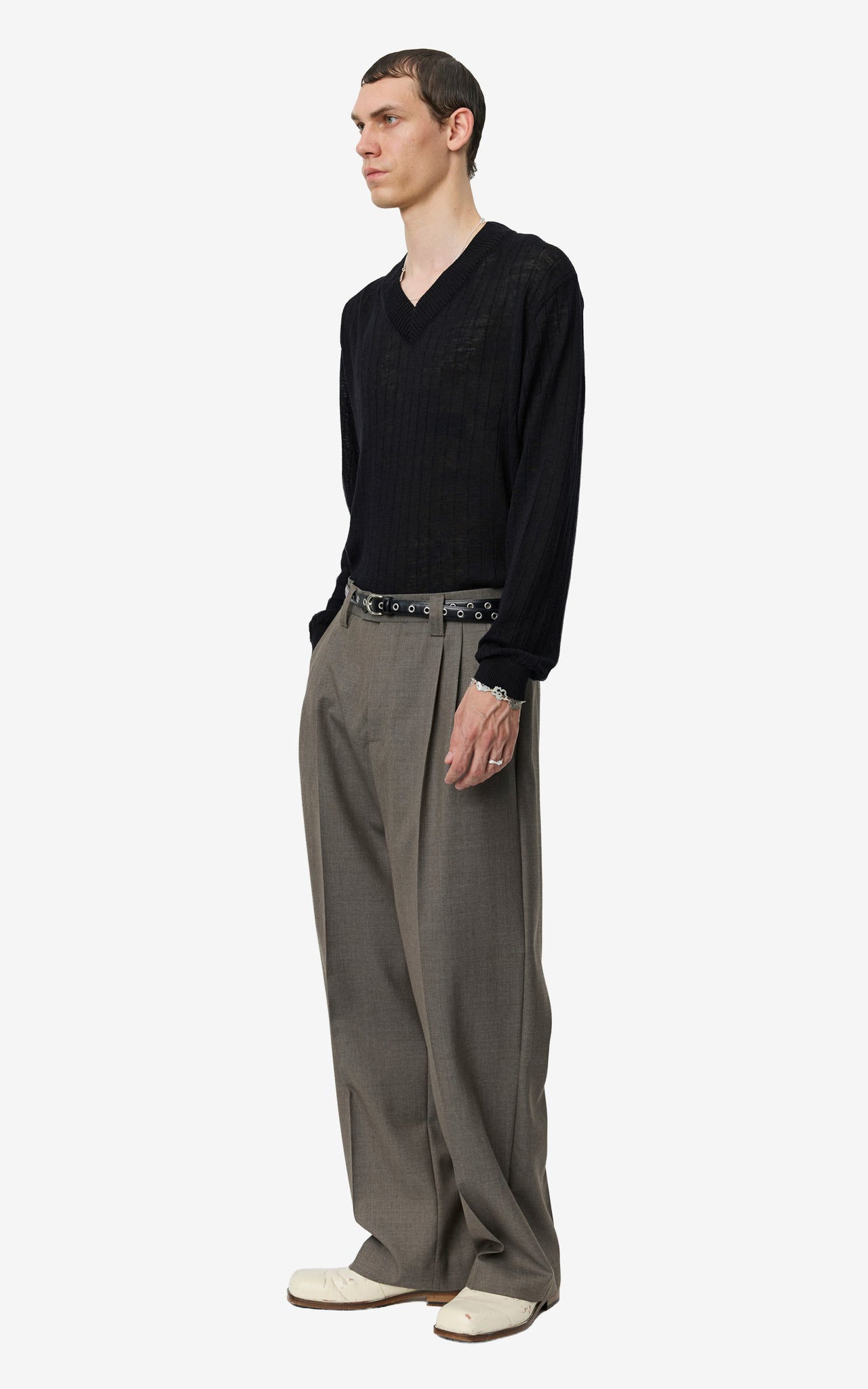 CLASSIC TROUSERS LIGHT TAUPE WOOL