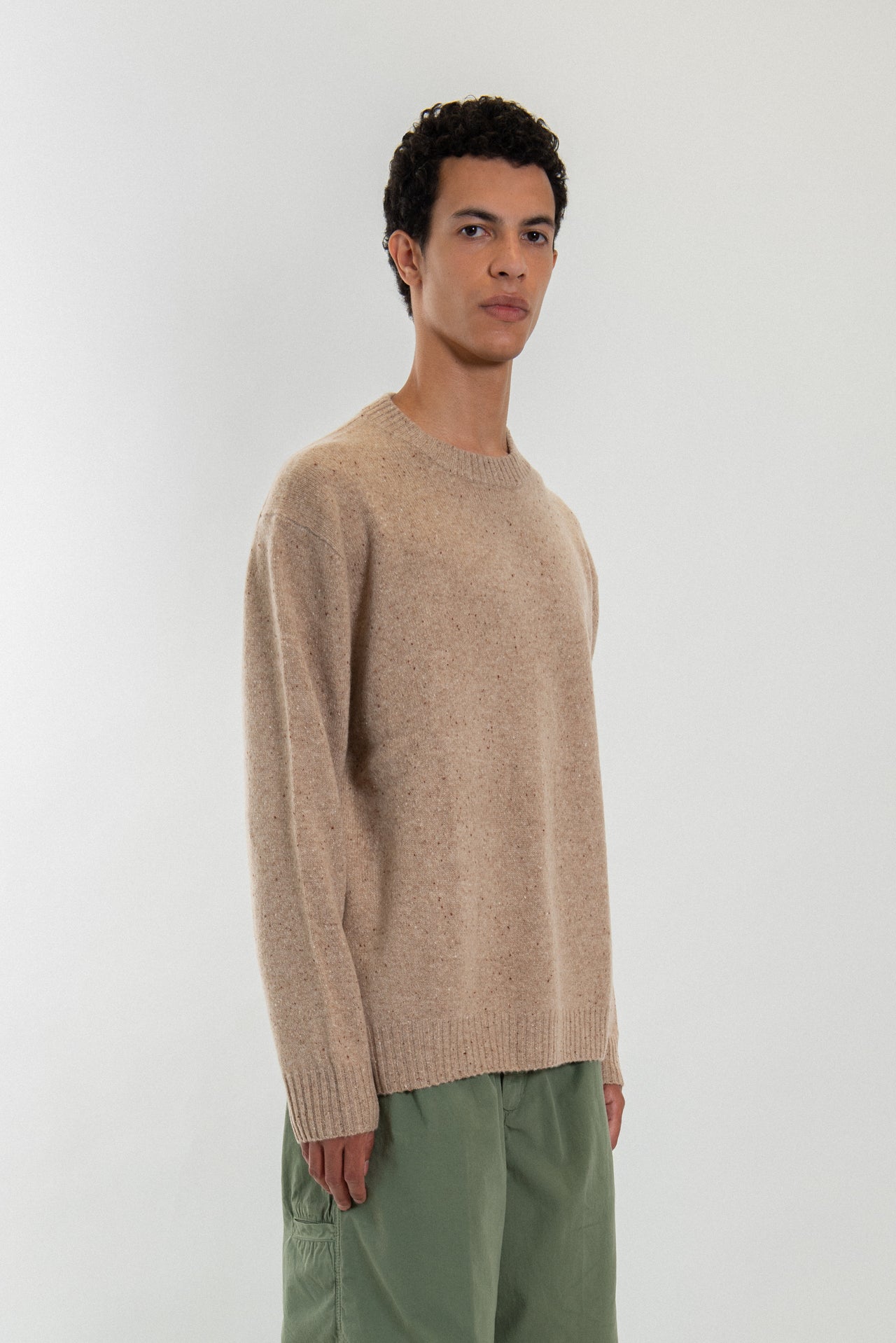 100% Cashmere Donegal round-neck sweater
