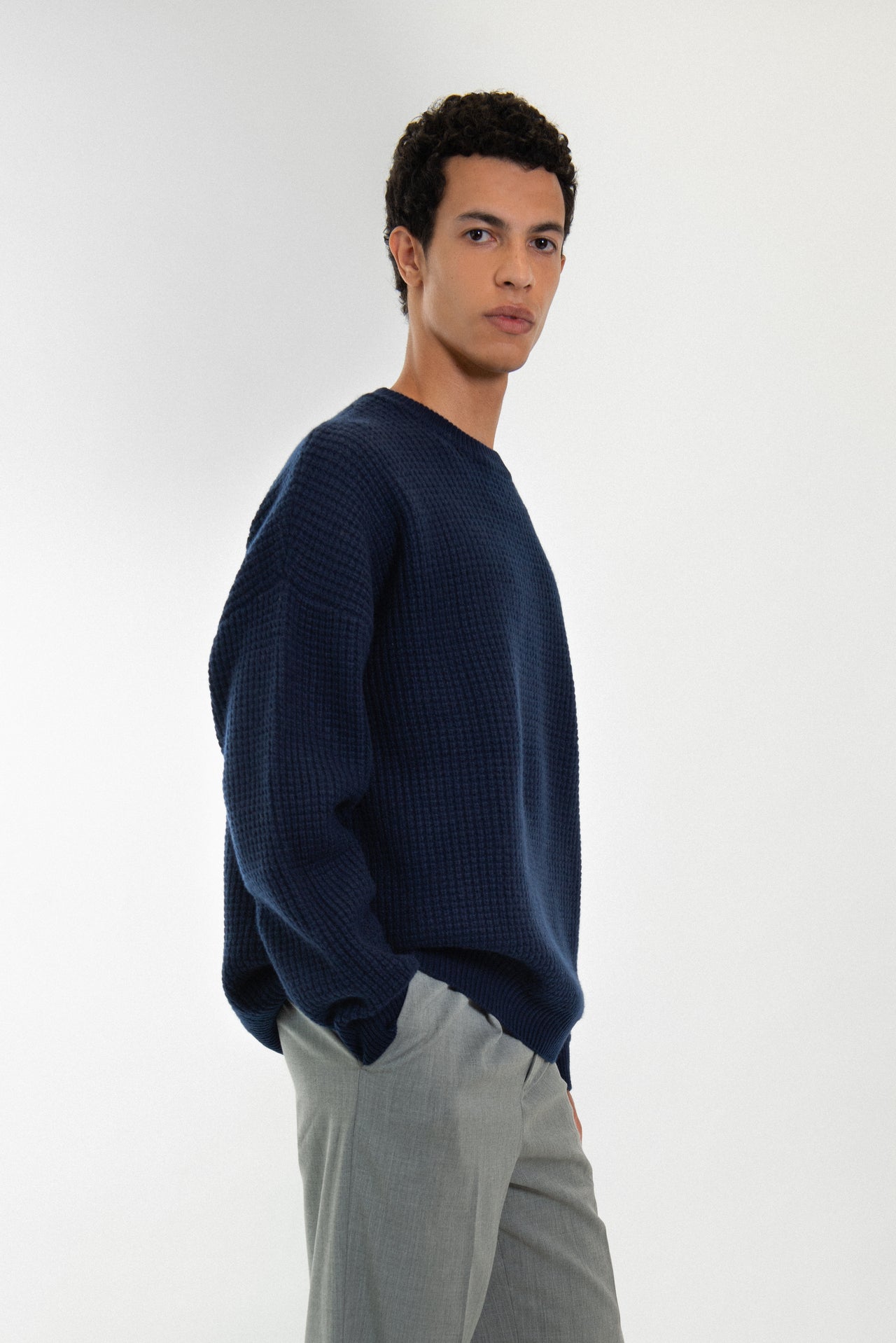 100% Cashmere sweater in waffle-knit