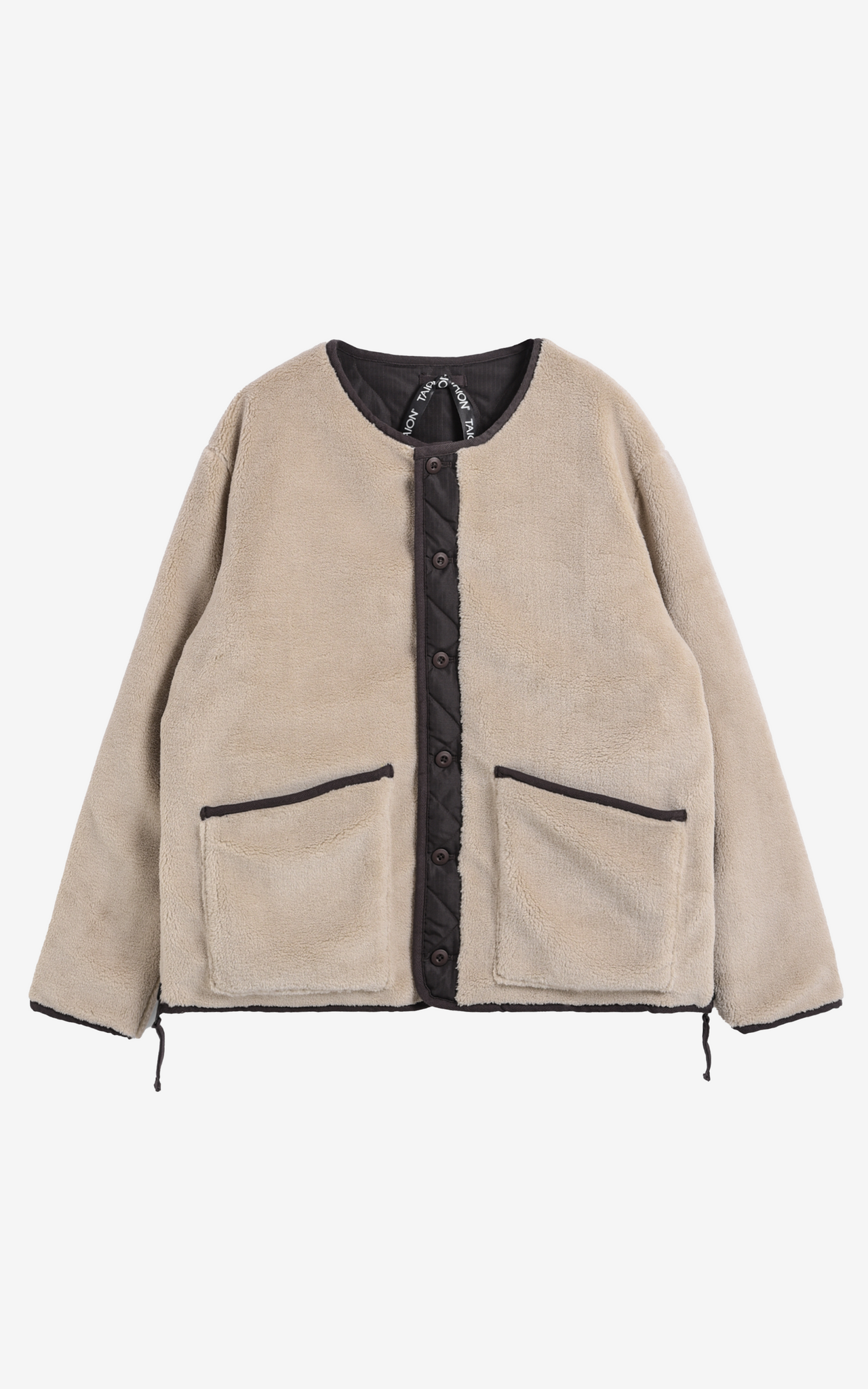 MILITARY RIVERSIBLE CREW NECK DOWN CHOCOXBEIGE