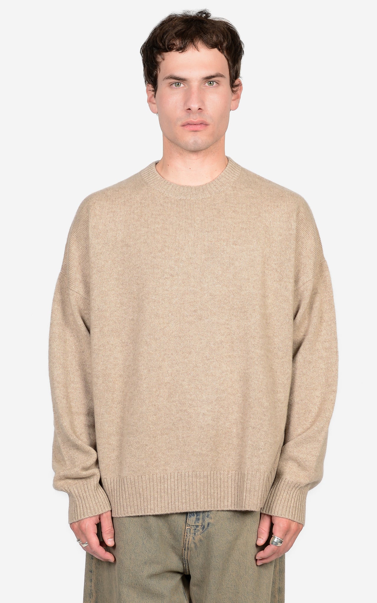 100% CASHMERE BOXY CREW-NECK