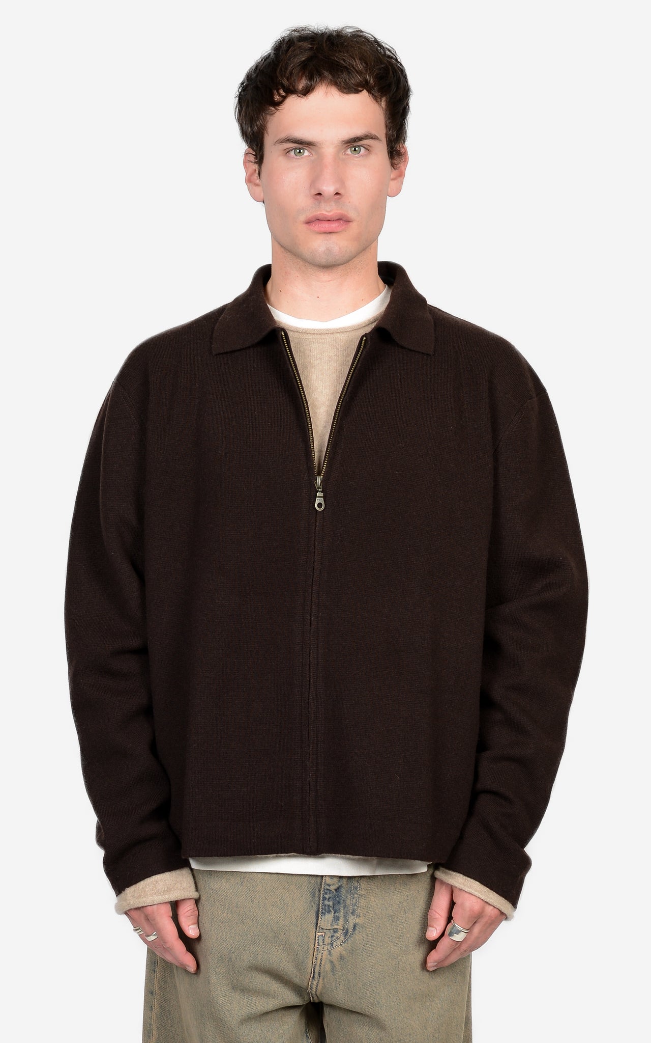 MERINO-WOOL & CASHMERE MILANO-KNIT ZIP JACKET