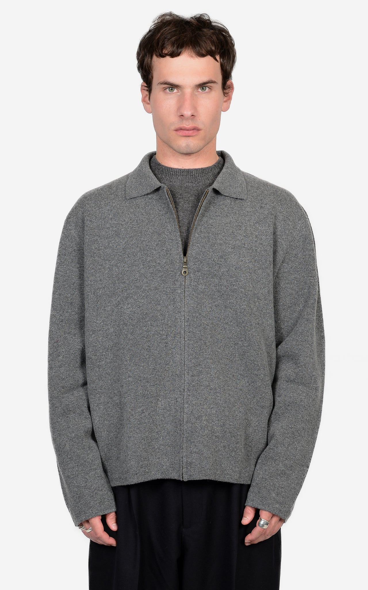 MERINO-WOOL & CASHMERE MILANO-KNIT ZIP JACKET