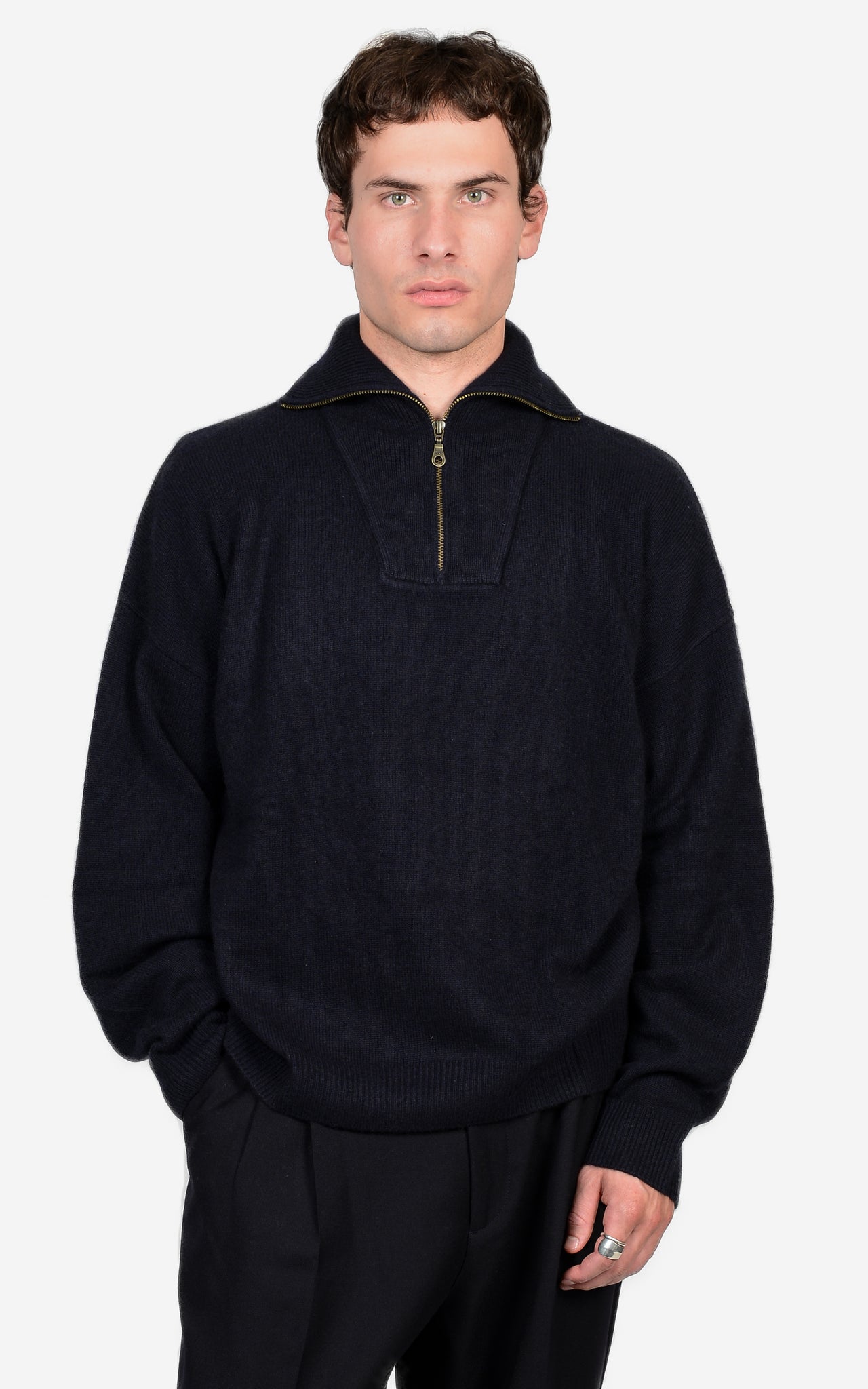 100% CASHMERE QUARTER ZIP