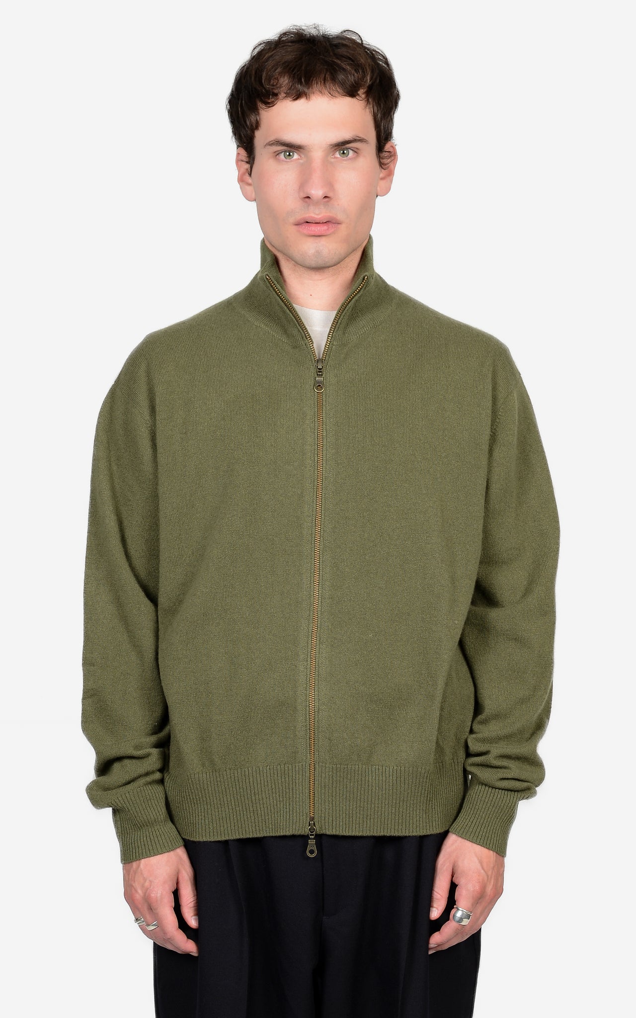 100% CASHMERE ZIP JACKET