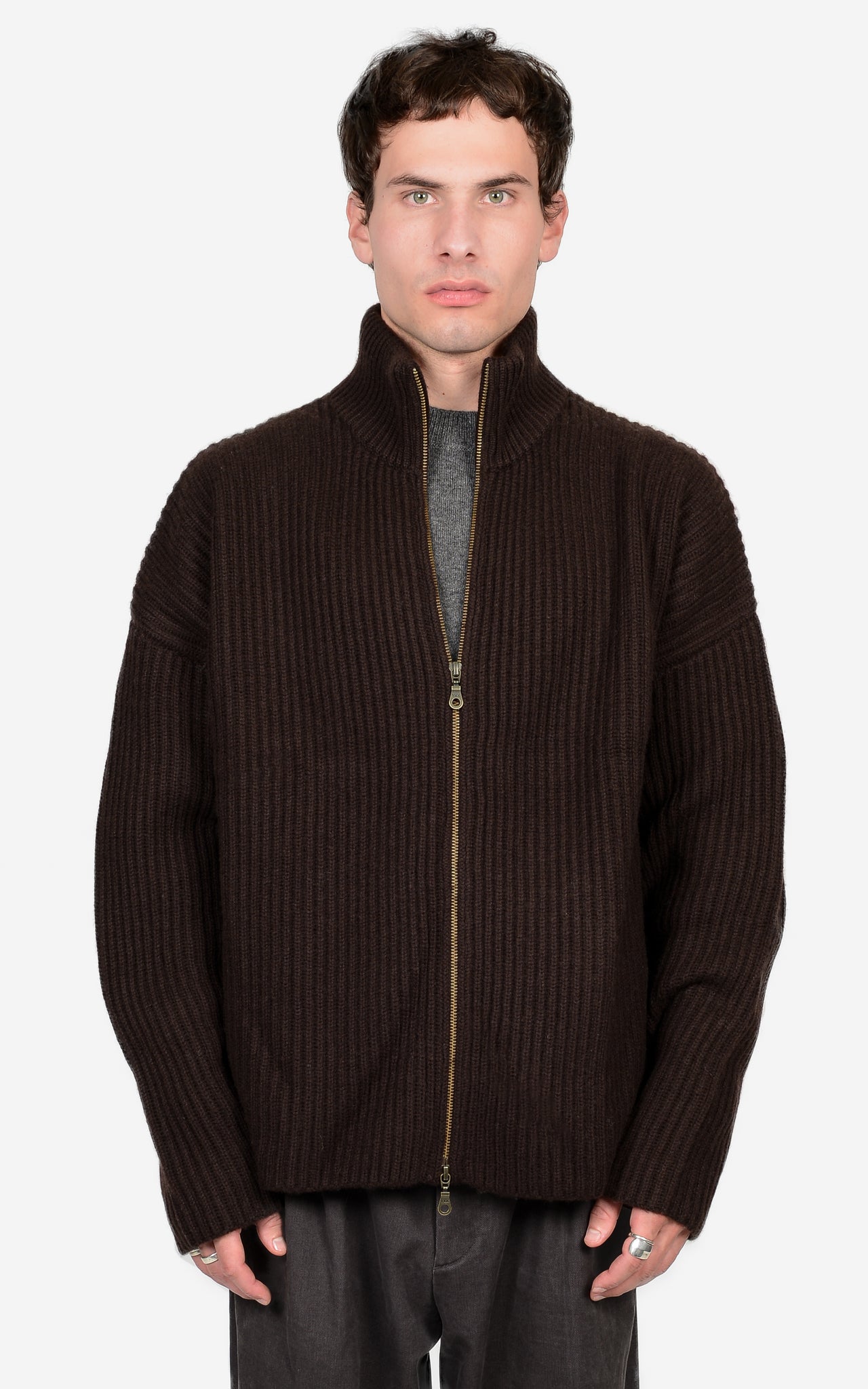 MERINO-WOOL & CASHMERE ZIP JACKET