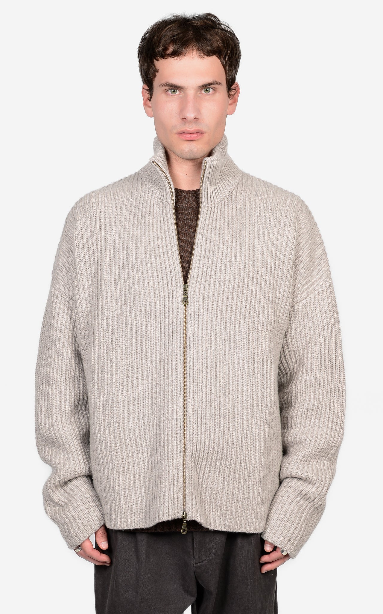 MERINO-WOOL & CASHMERE ZIP JACKET