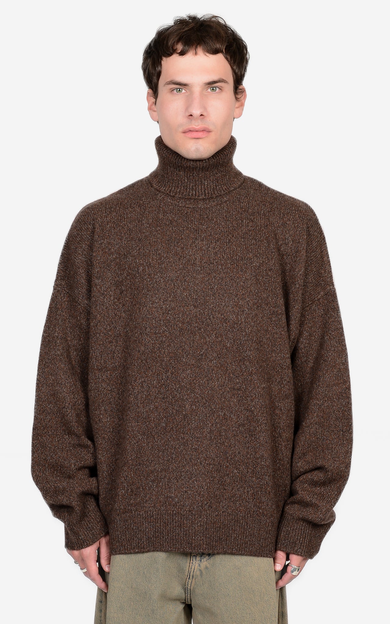 100% CASHMERE MARL TURTLENECK