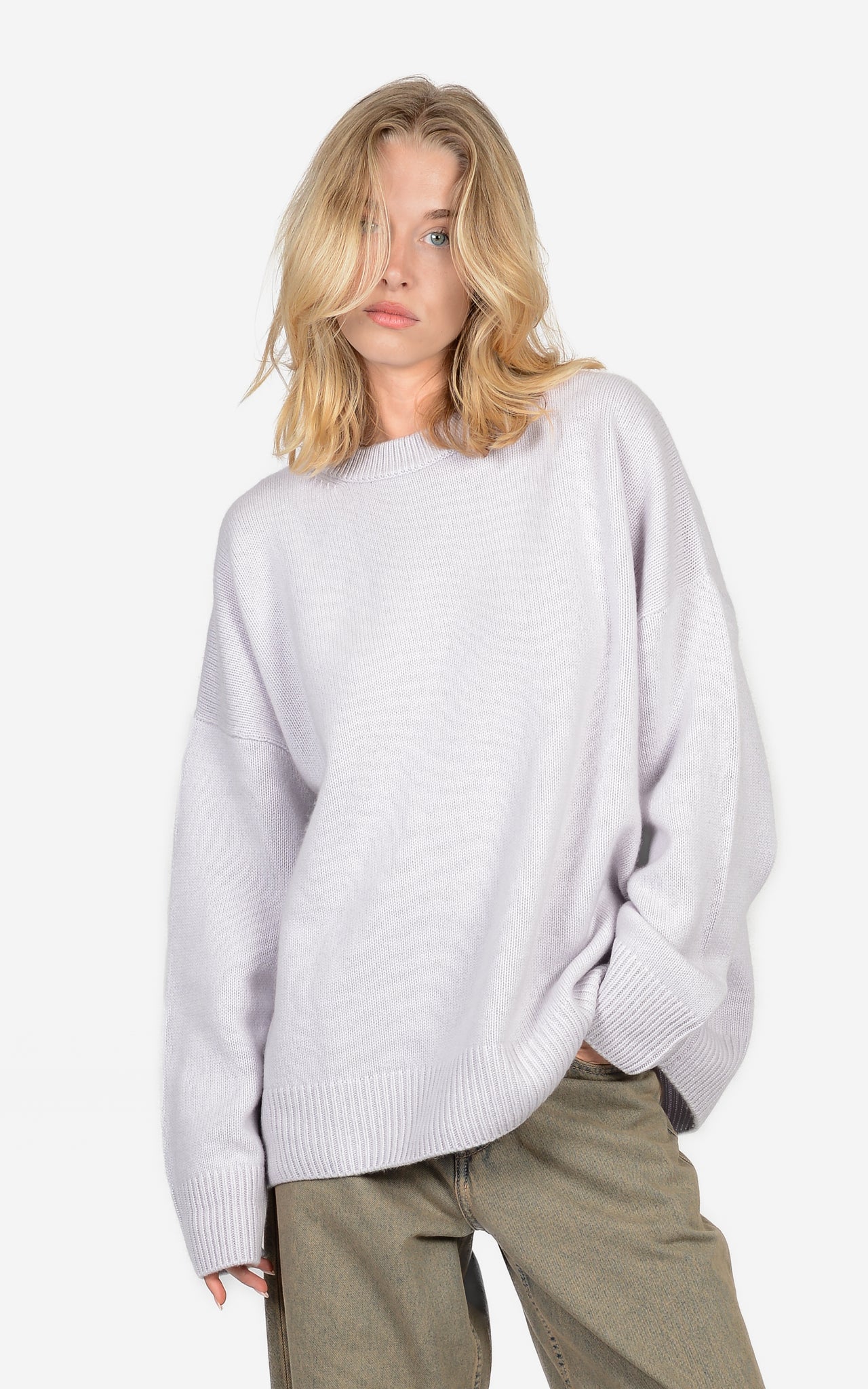 100% CASHMERE CHUNKY CREW-NECK