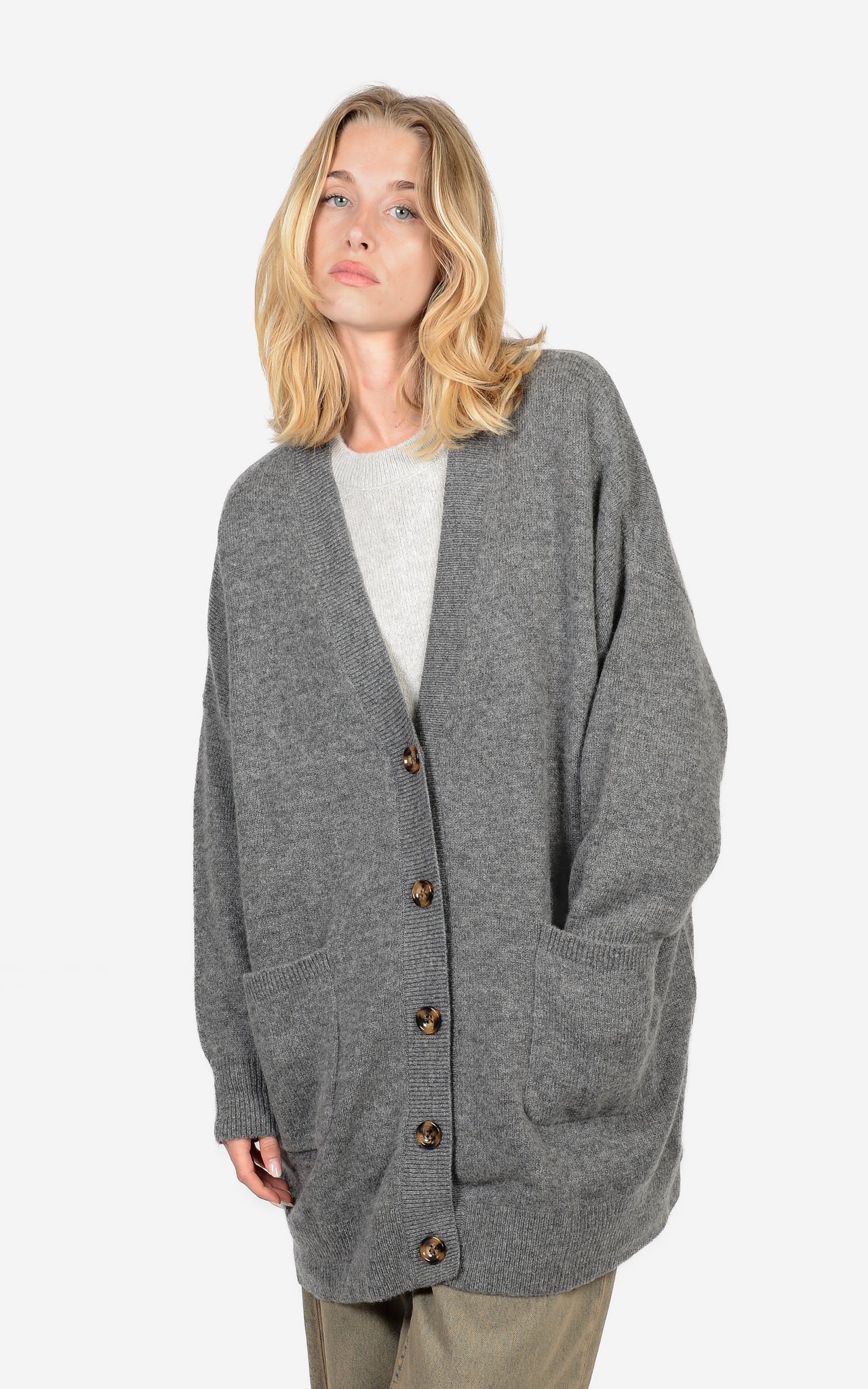 MERINO-WOOL & CASHMERE LONG CARDIGAN
