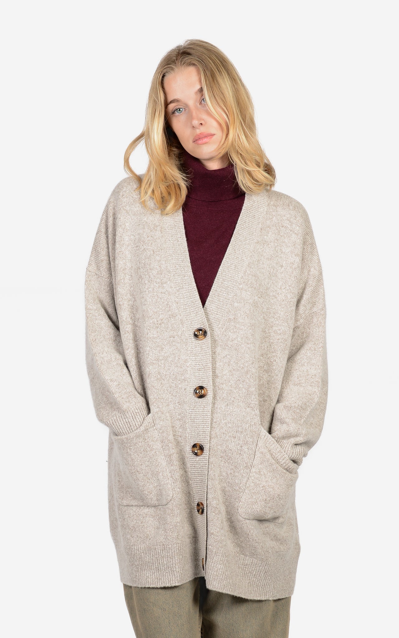 MERINO-WOOL & CASHMERE LONG CARDIGAN