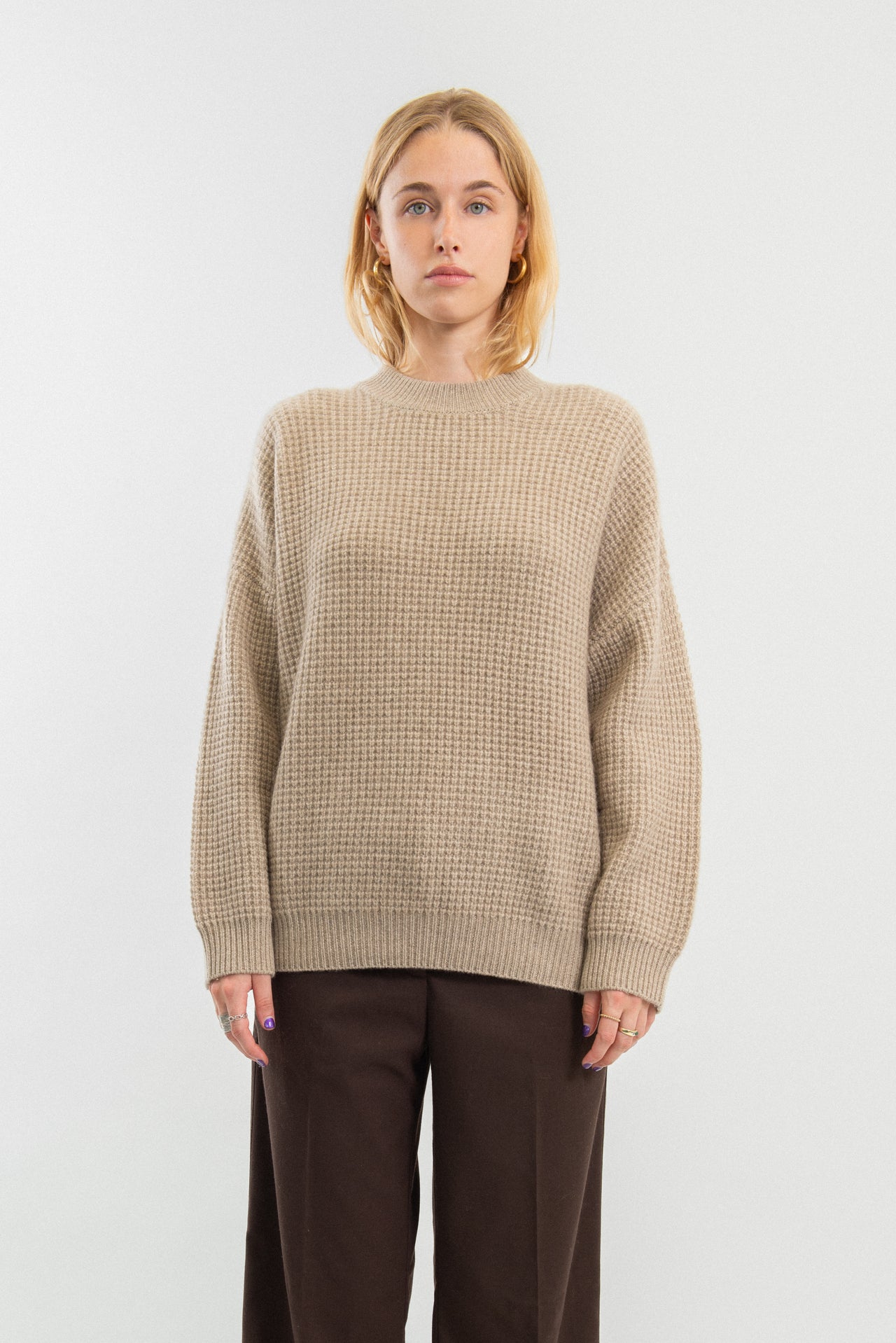 100% Cashmere waffle-knit sweater