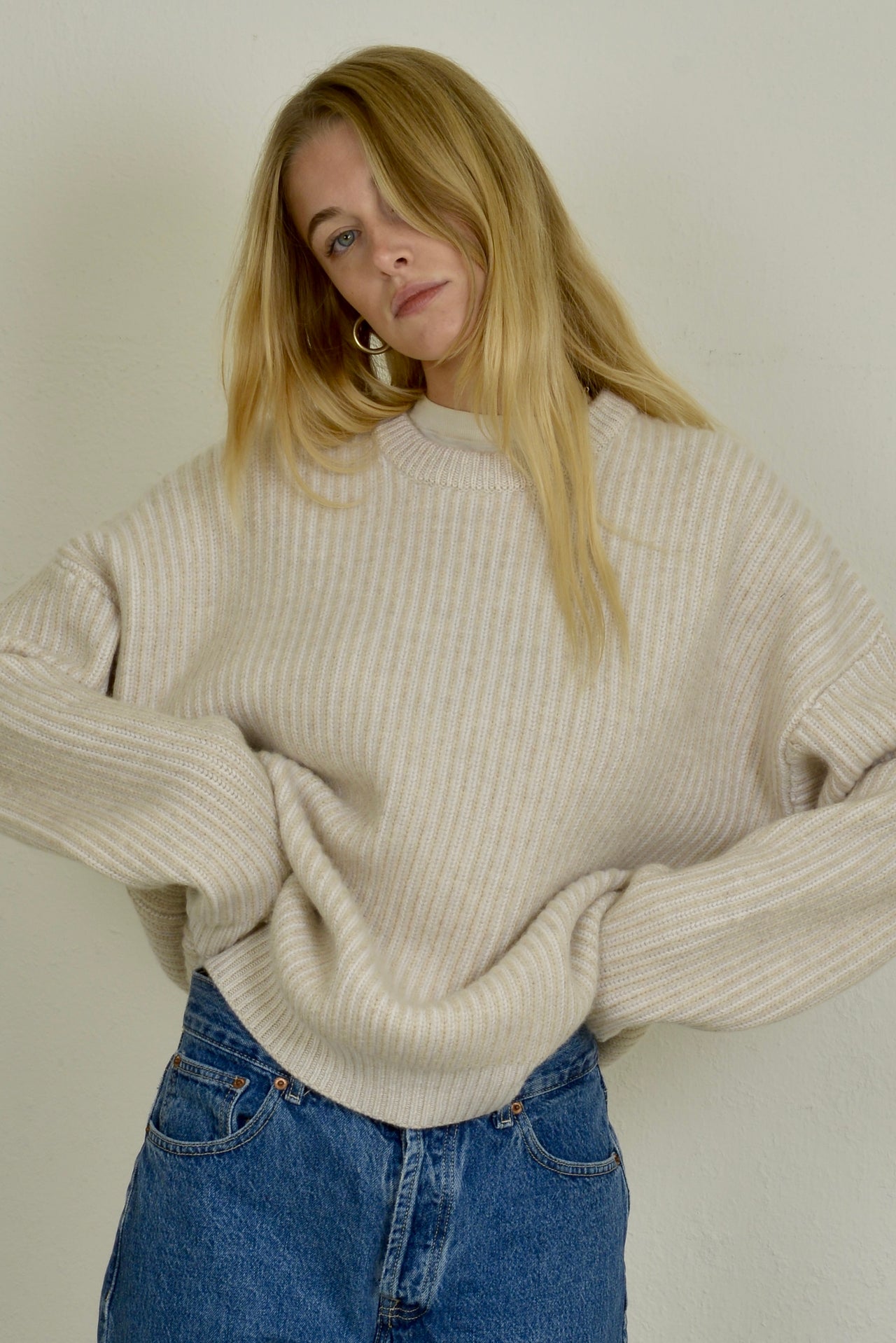 WOOL AND CASHMERE BLEND HEAVY KNIT