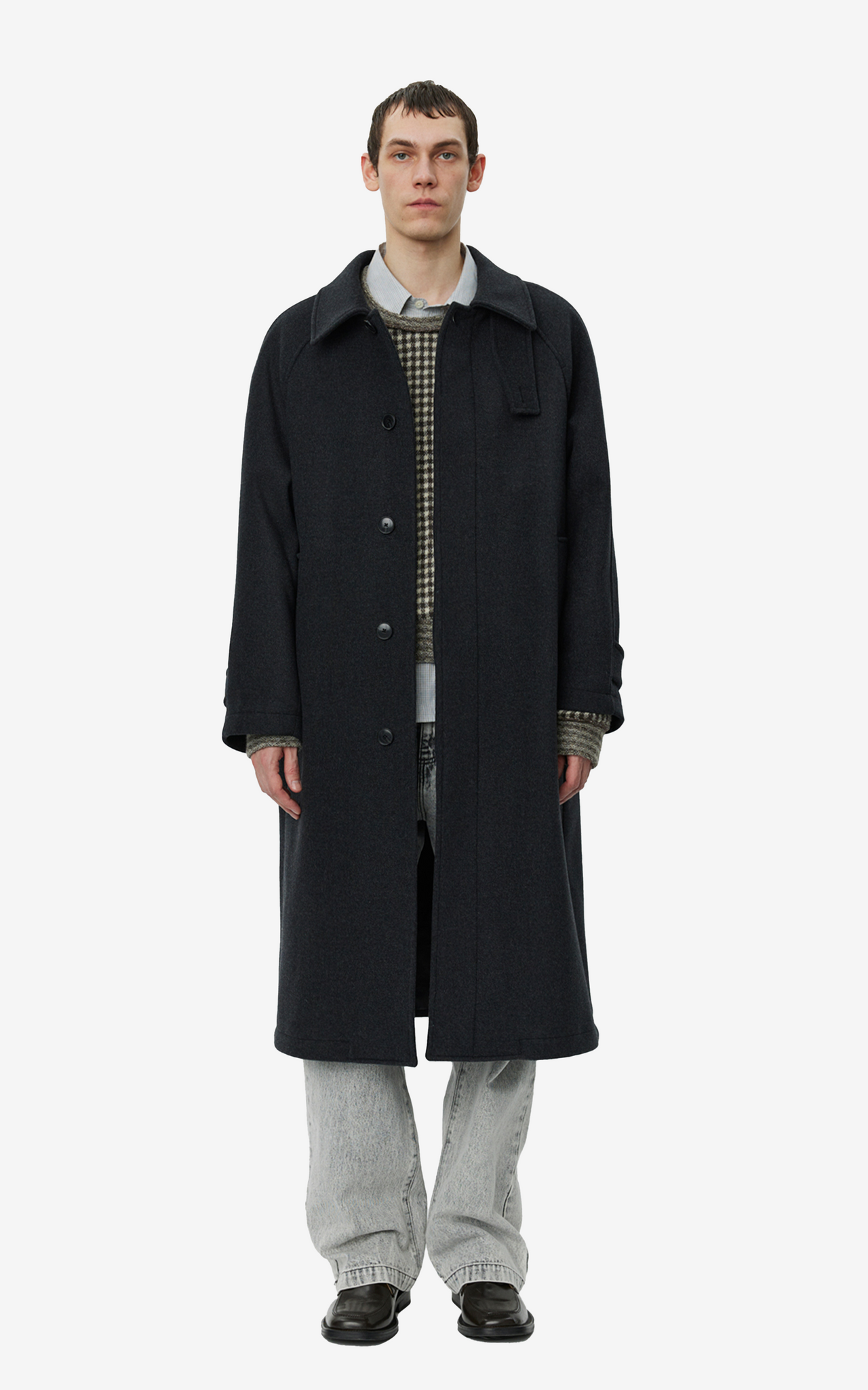 INSTALLATION COAT DARK GREY RECYCLED