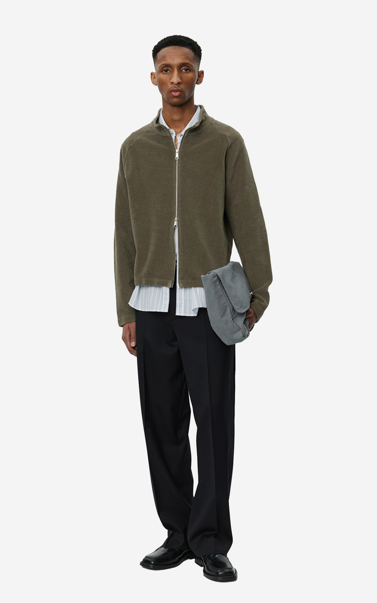 LEIURE ZIP UP FADED TAUPE JERSEY CORD