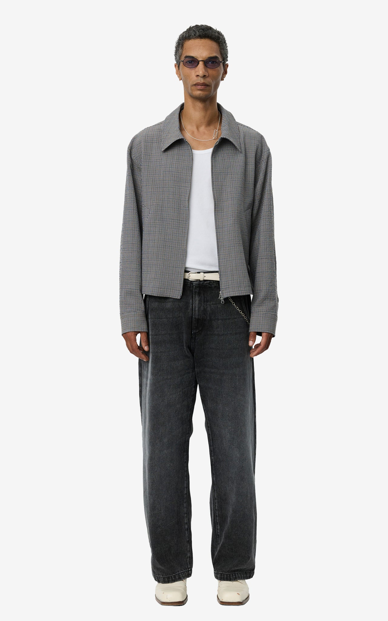 MAIL JACKET TAUPE CHECK