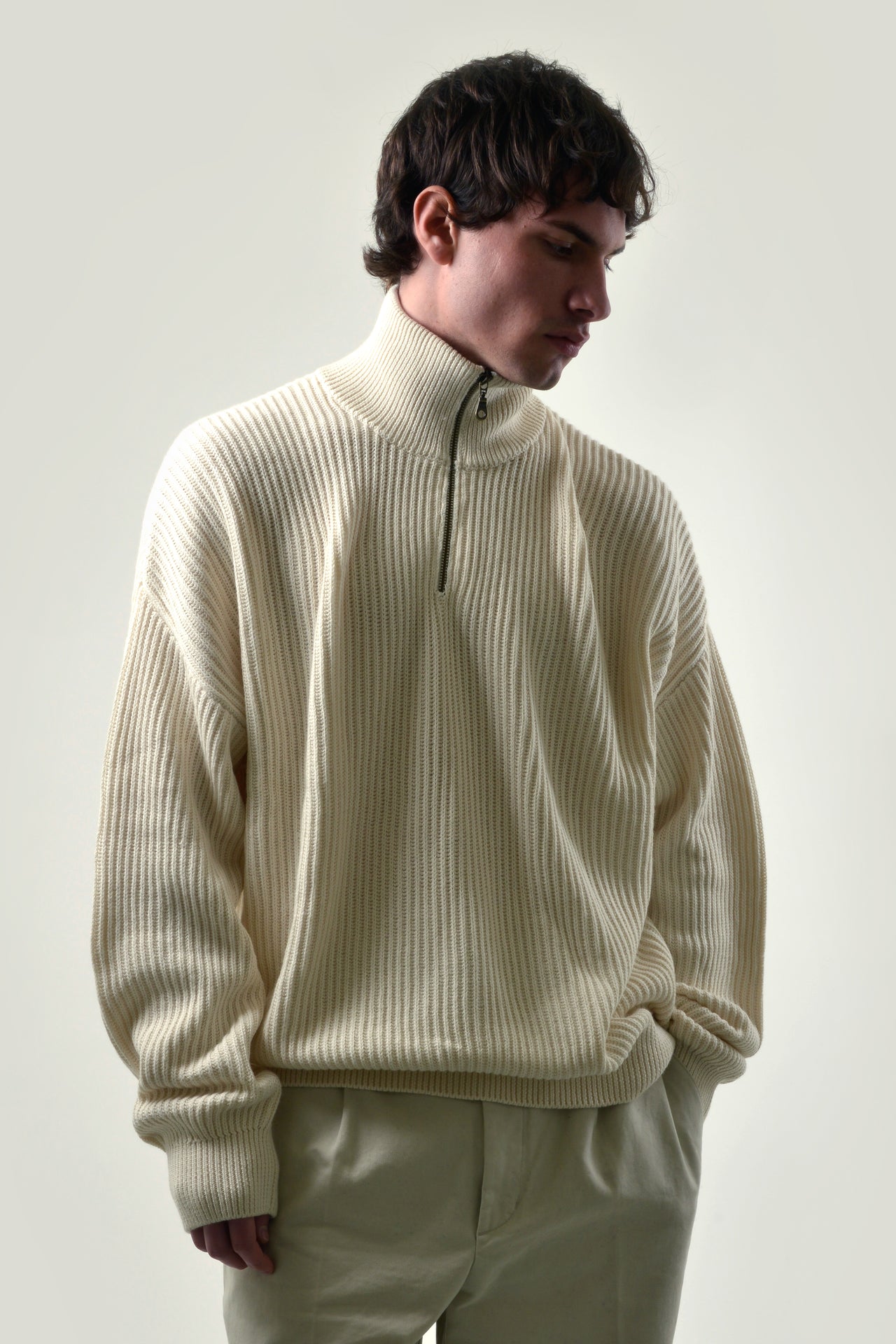 COTTON & CASHMERE QUARTER ZIP