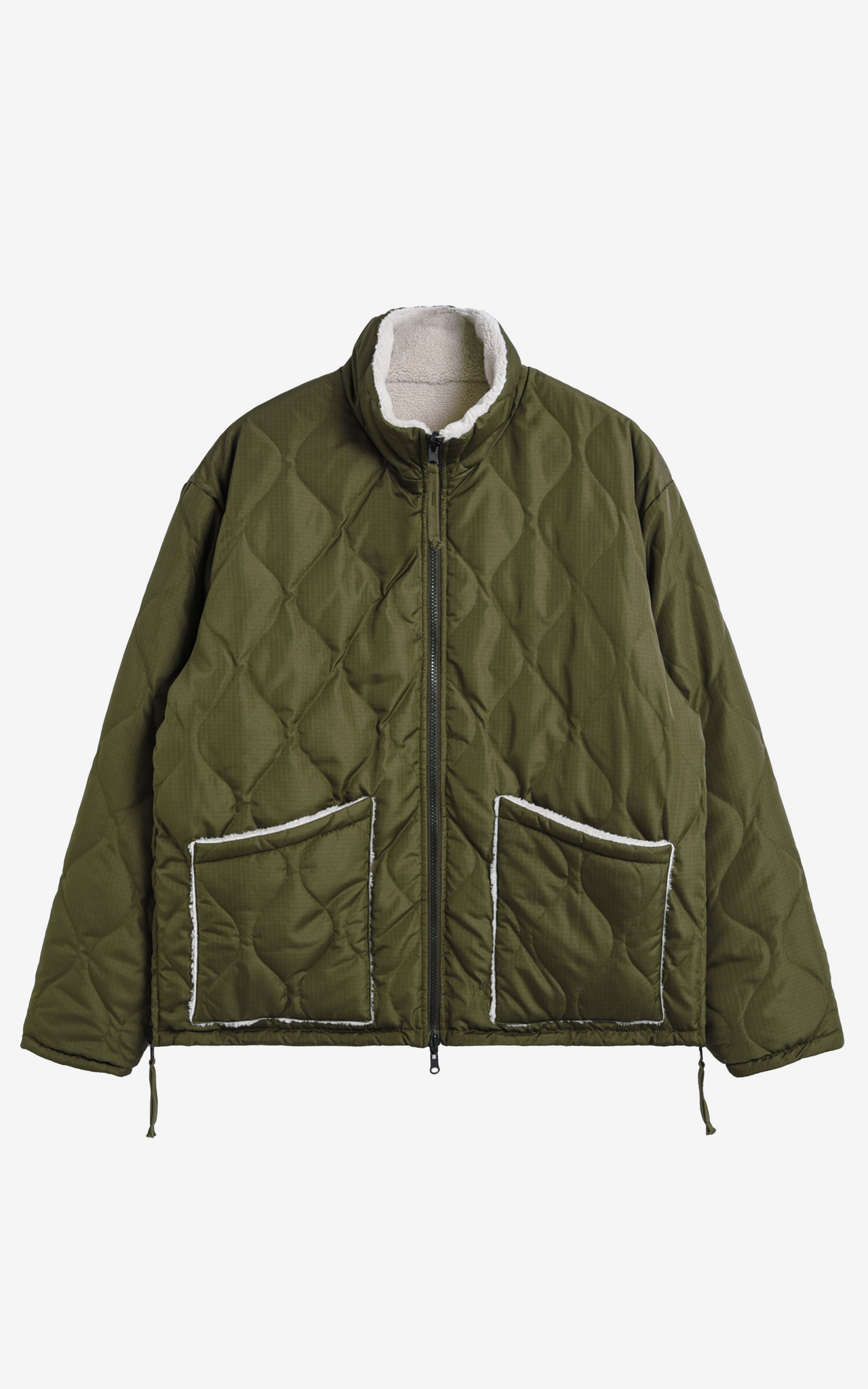 MILITARY RIVERSIBLE HI NECK DOWN JKT D.OLIVExCREAM