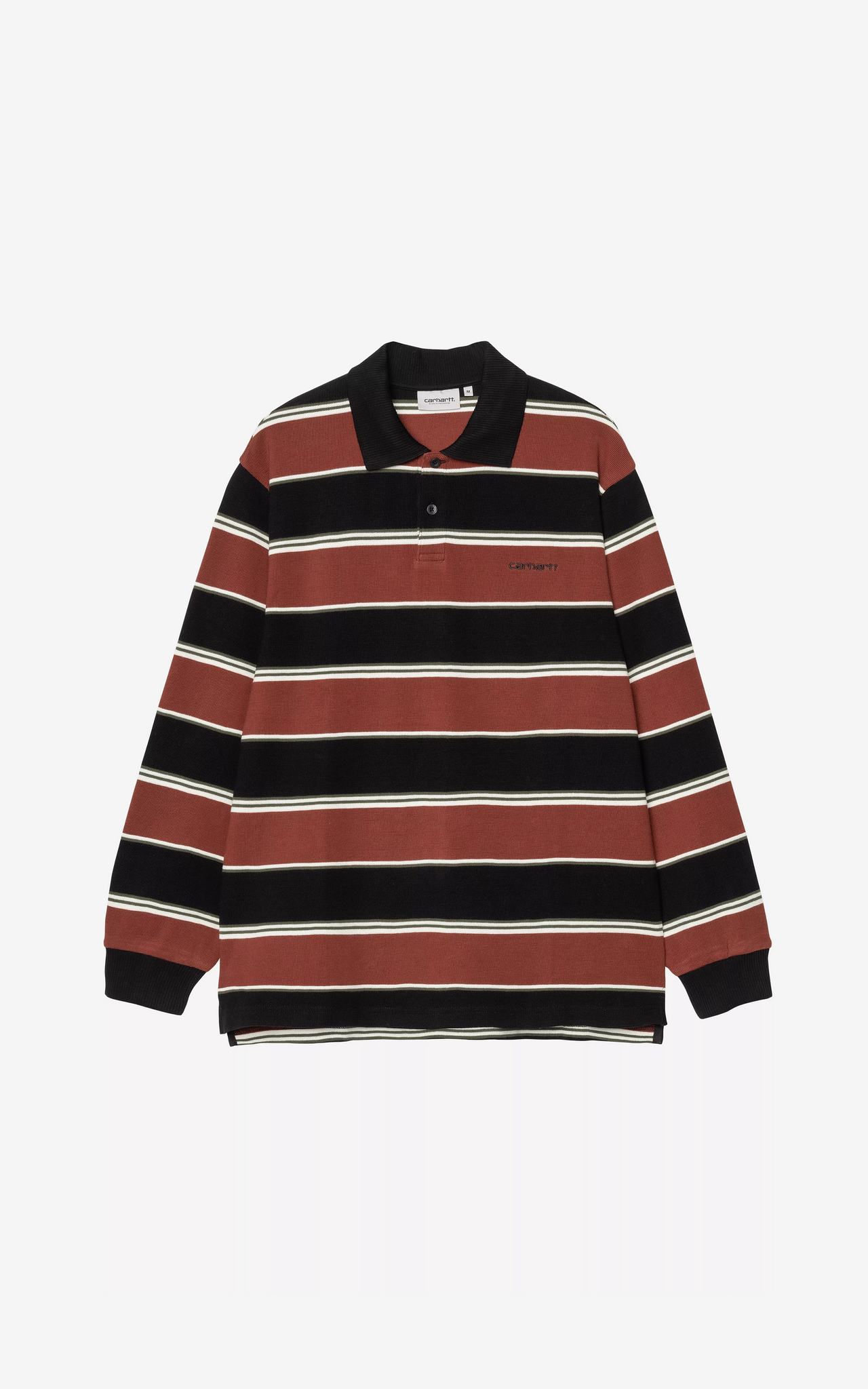 L/S MALONE RUDGBY SHIRT STRIPE DARK BRICK