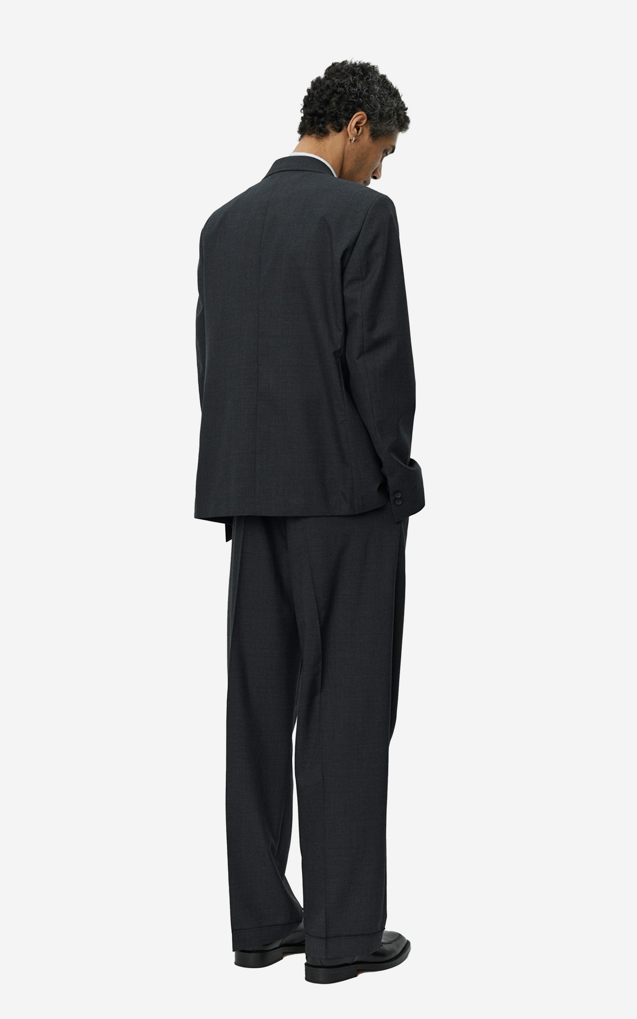 PATCH POCKET BLAZER GREY WORSTED WOOL