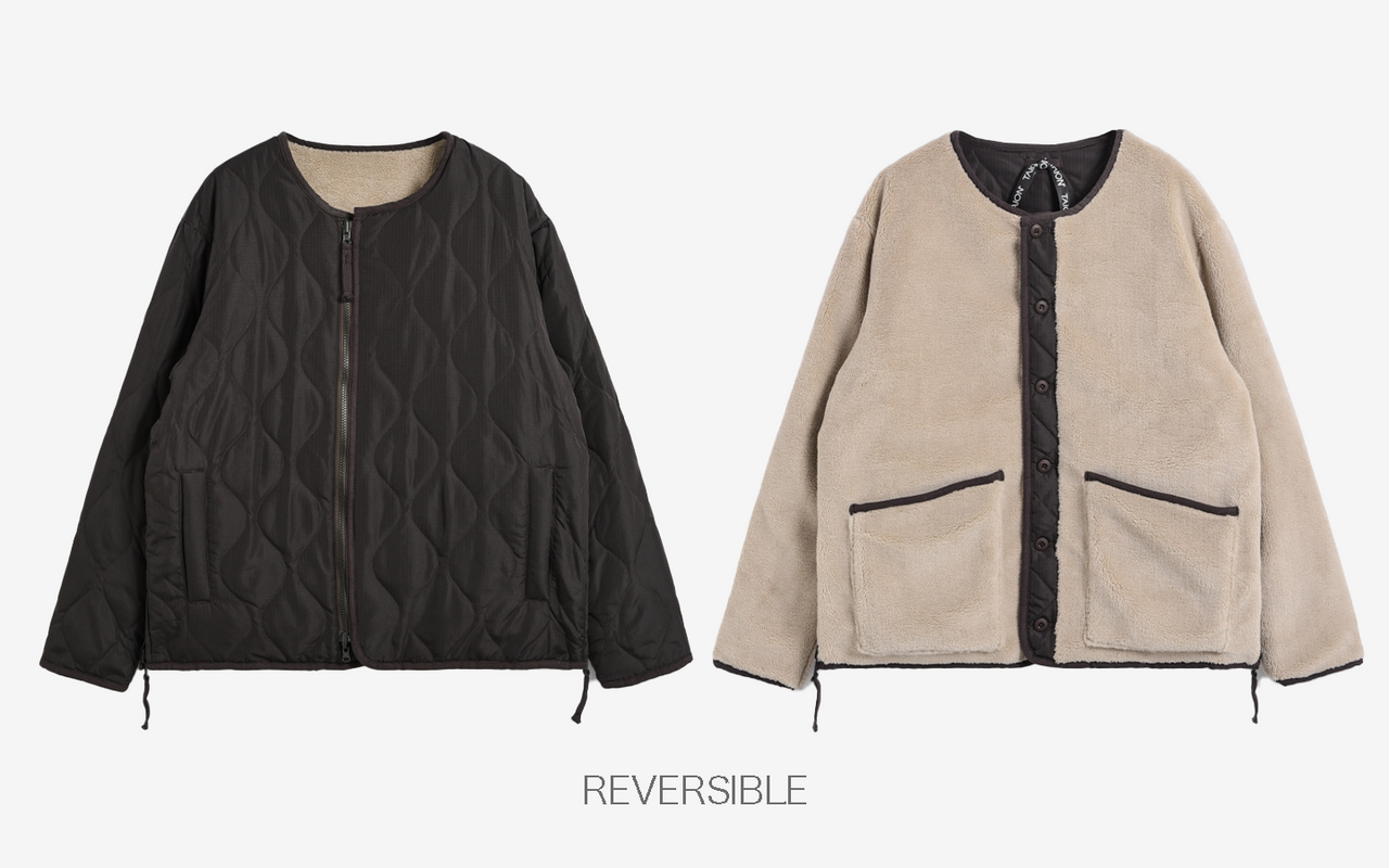 MILITARY RIVERSIBLE CREW NECK DOWN CHOCOXBEIGE
