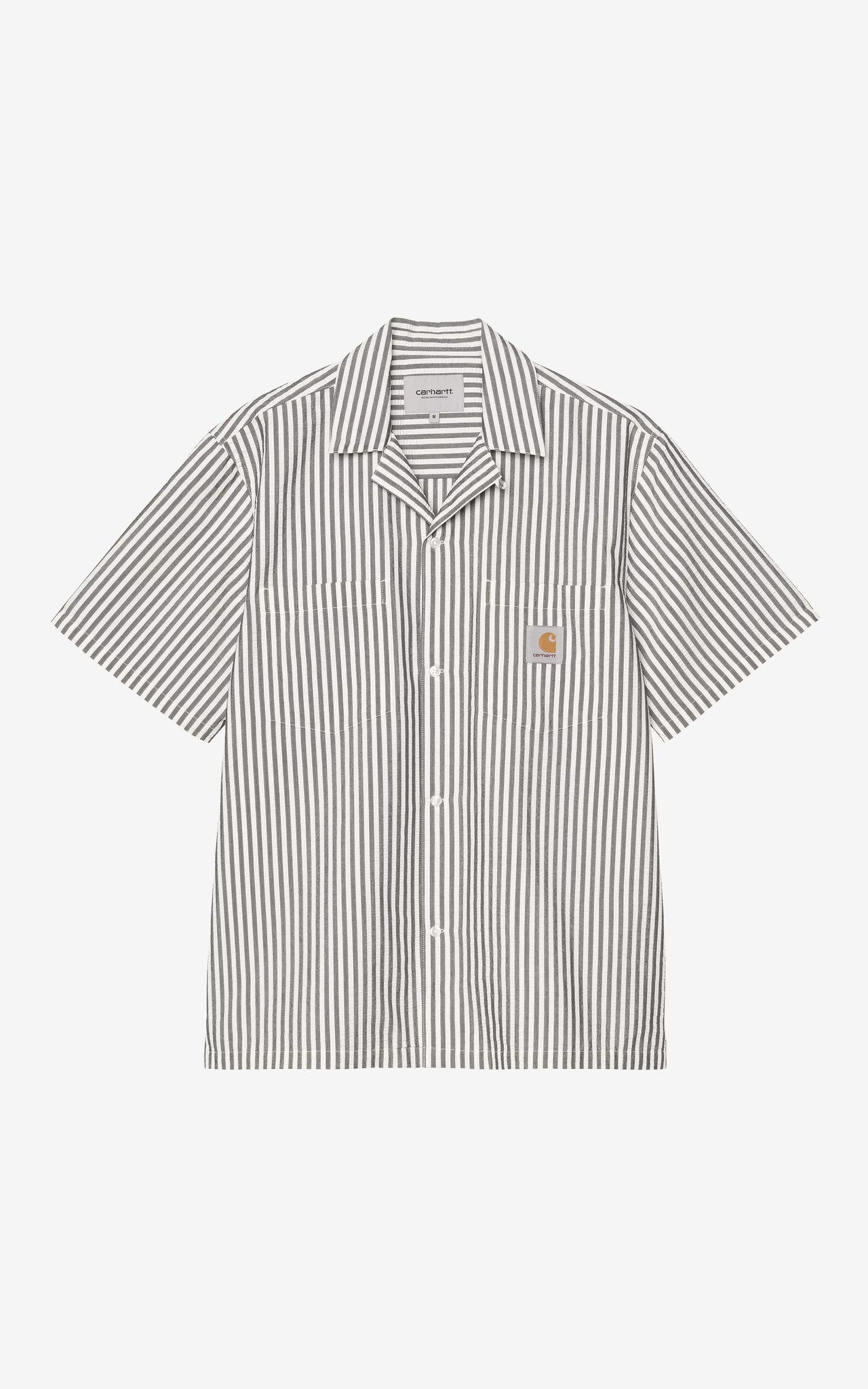 S/S LEAVEL SHIRT SEERSUCKER BLACK / WAX