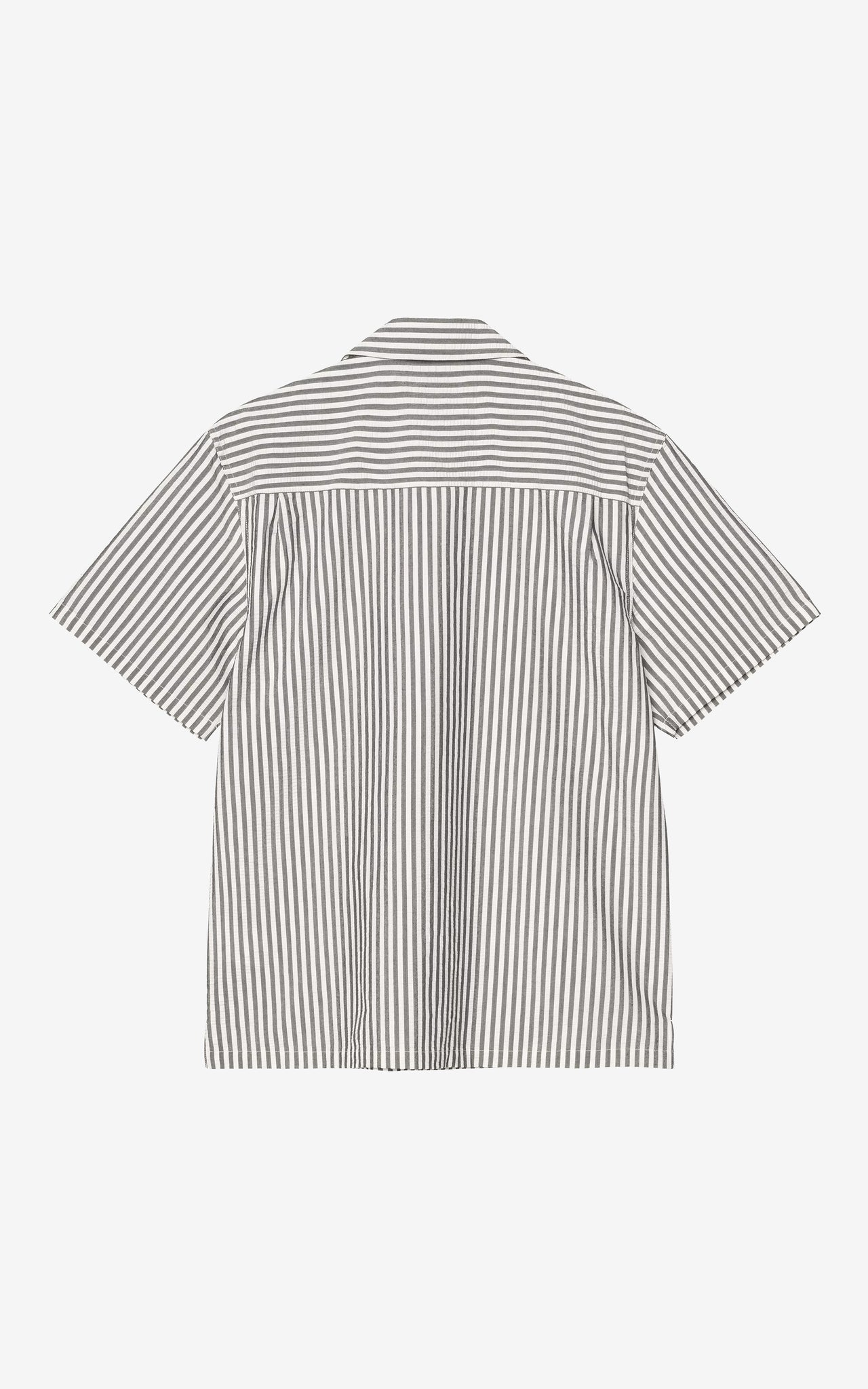 S/S LEAVEL SHIRT SEERSUCKER BLACK / WAX