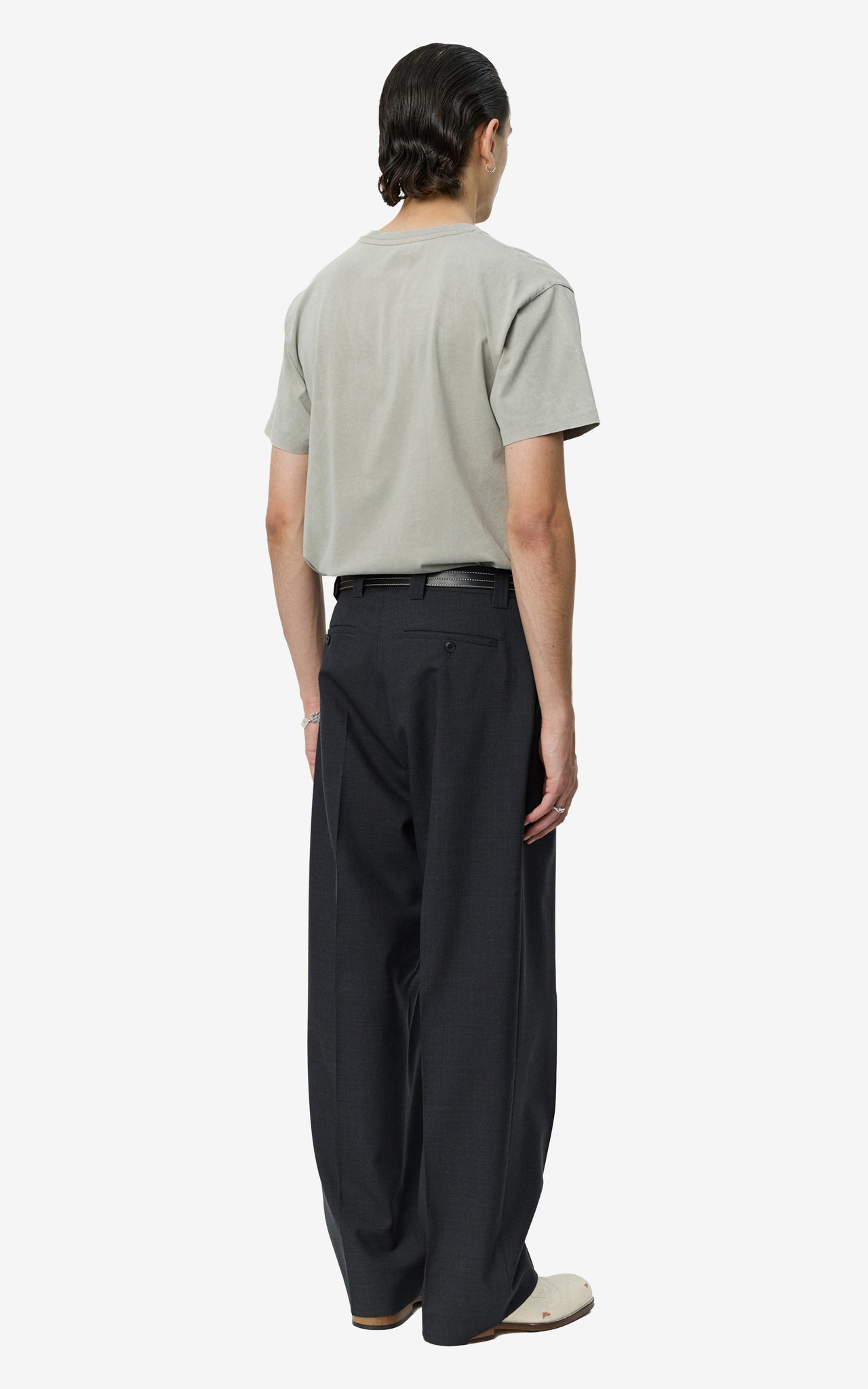 SERVICE TROUSERS DARK GREY TROPICAL WOOL
