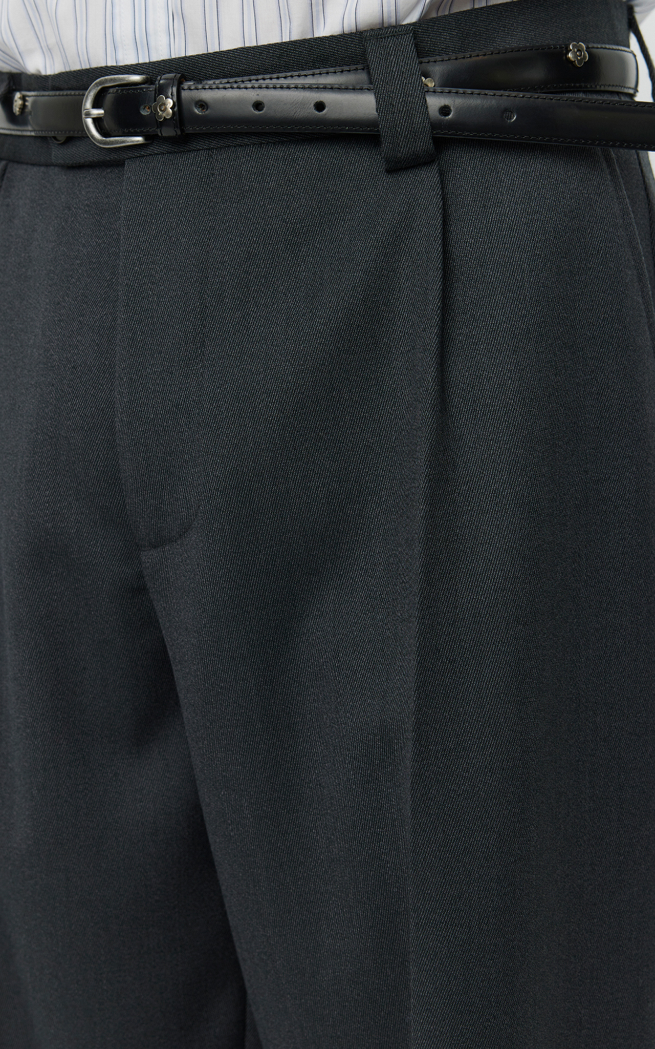 SERVICE TROUSERS GREY TWILL WOOL