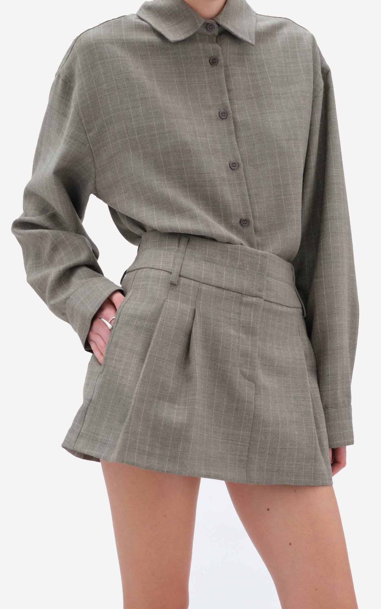 DOUBLE WAISTBAND SKIRT VETIVER