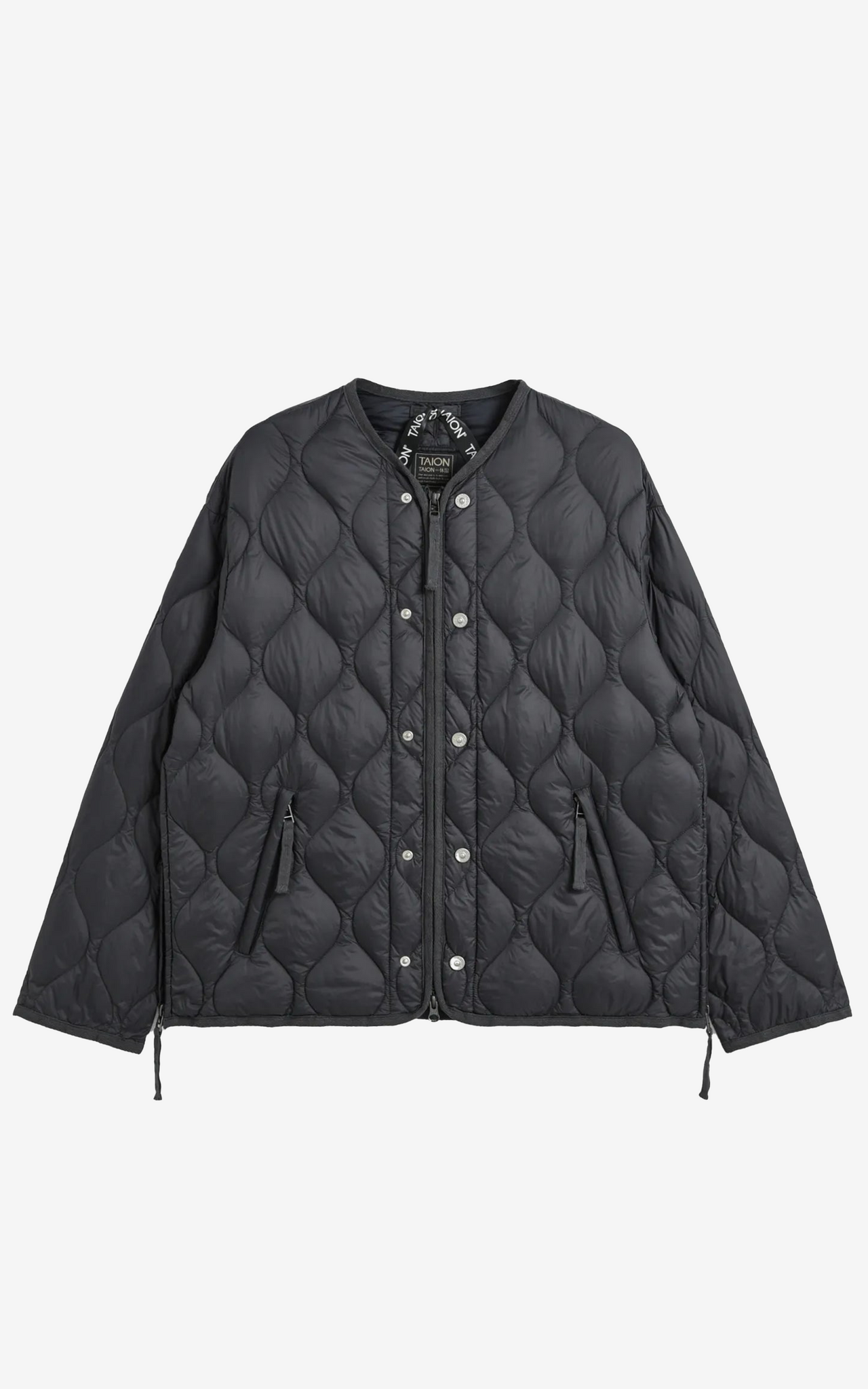 MILITARY M65 LINER W-ZIP SHORT DOWN JKT D. CHARCOAL