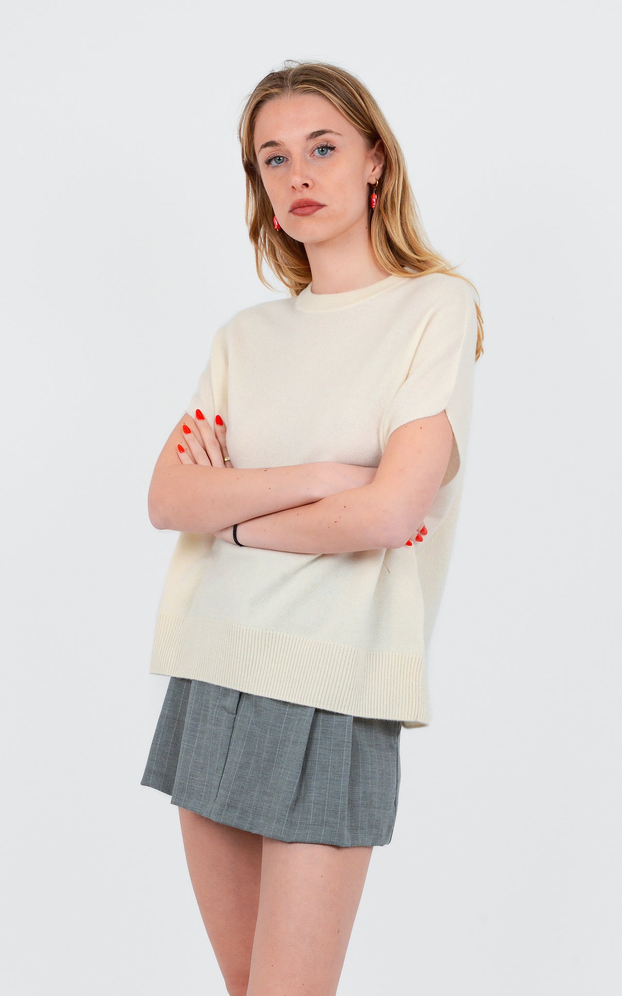 SLEEVELESS T-SHIRT 100% FINE CASHMERE