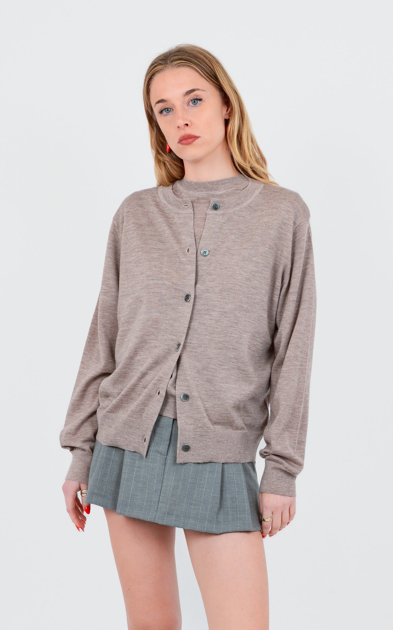 CREW-NECK CARDIGAN 100% EXTRA FINE CASHMERE